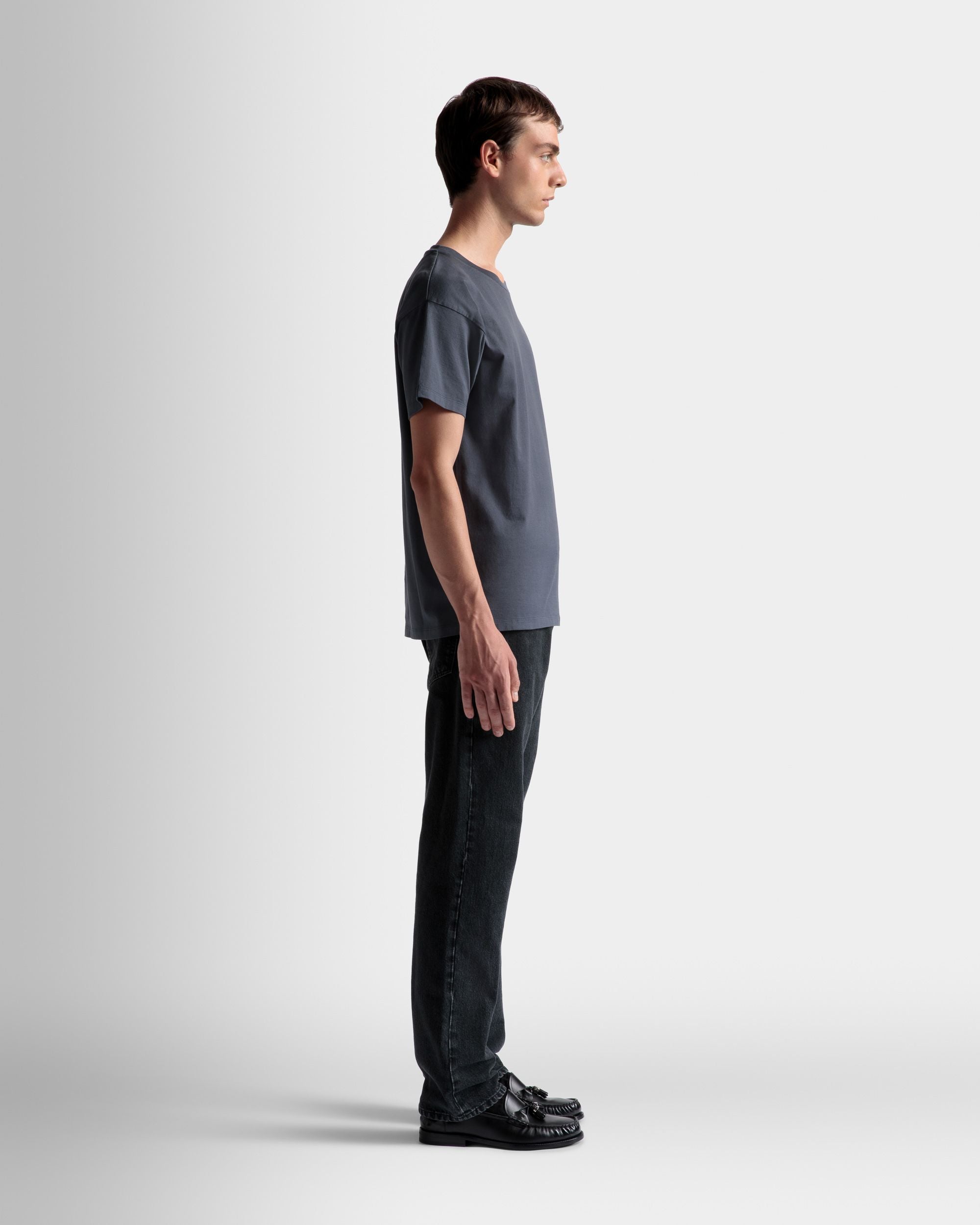 T-shirt motif Train En coton gris pierre - Homme - Bally - 05