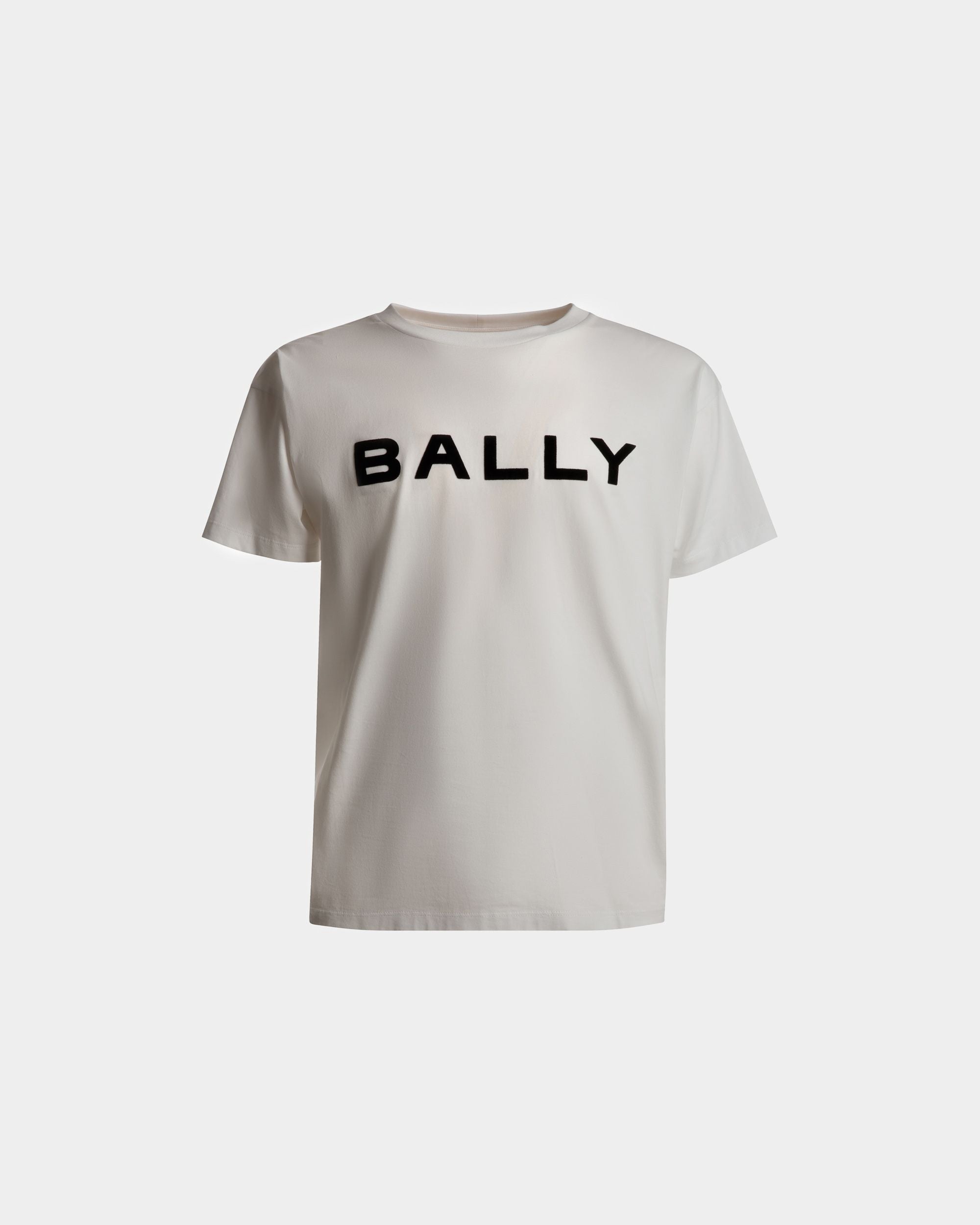 T-Shirt Logo En Coton Blanc - Homme - Bally - 01