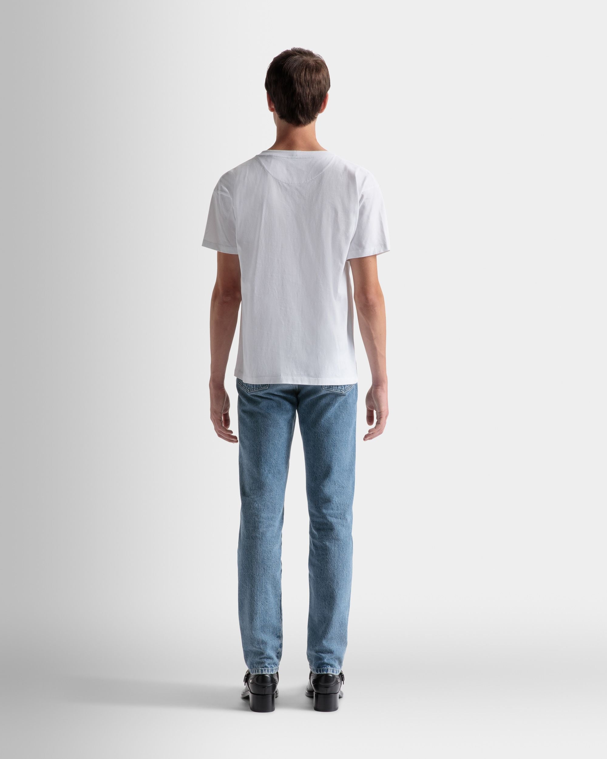 T-Shirt Logo En Coton Blanc - Homme - Bally - 06