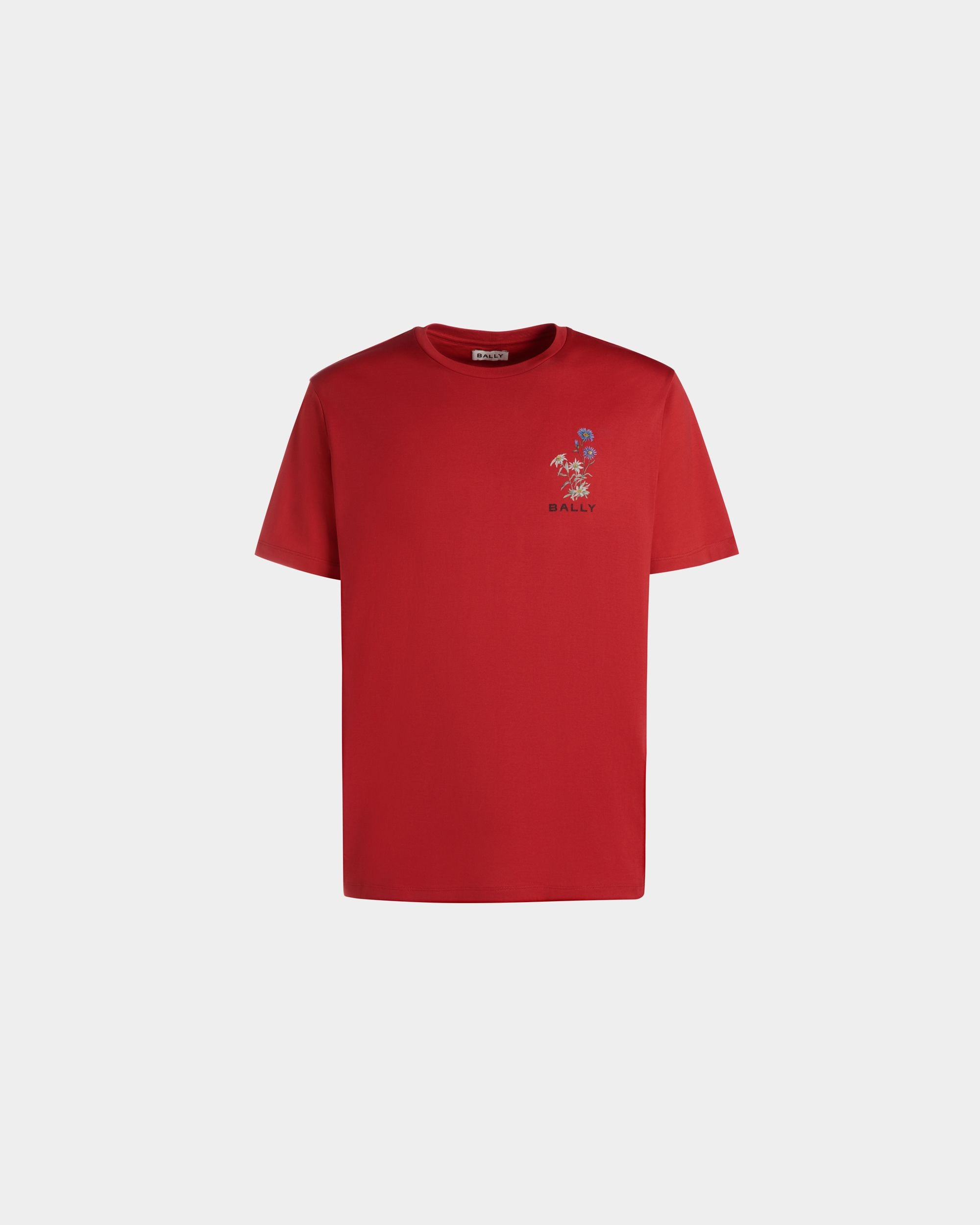 T-Shirt Imprimé Mountain Flower En Coton Candy Red - Homme - Bally - 01