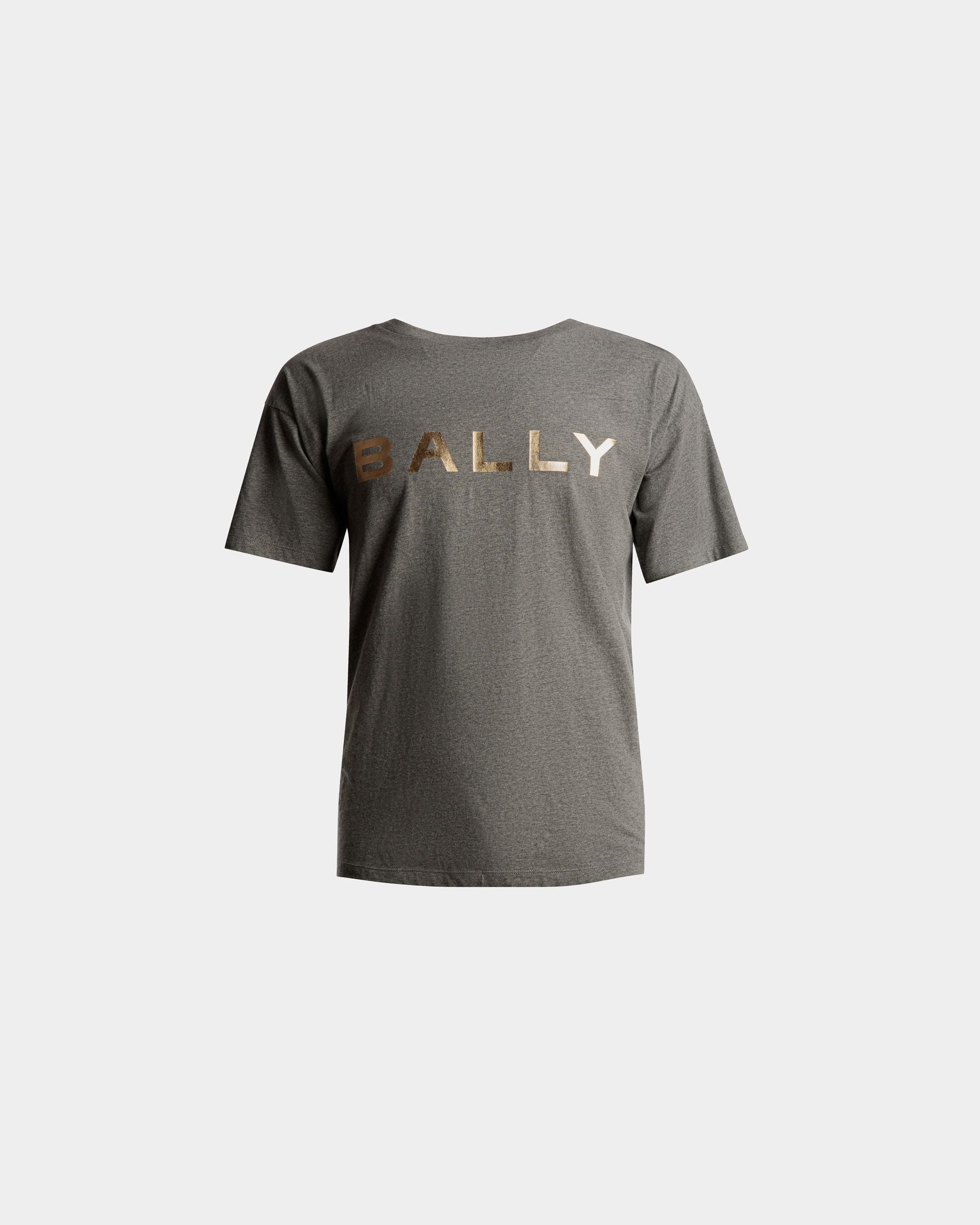 T-Shirt Logo En Coton Gris Chiné - Homme - Bally - 01
