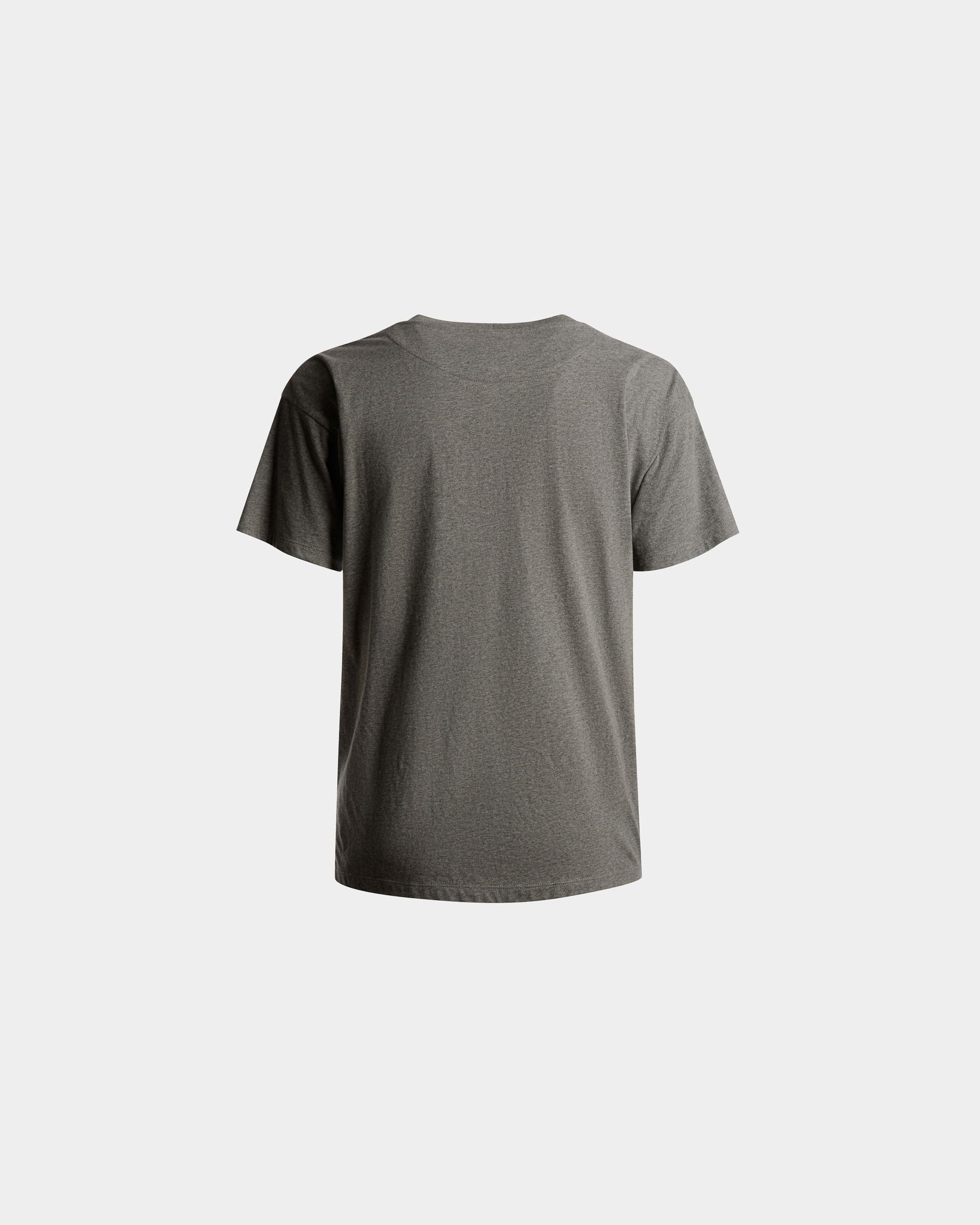 T-Shirt Logo En Coton Gris Chiné - Homme - Bally - 07