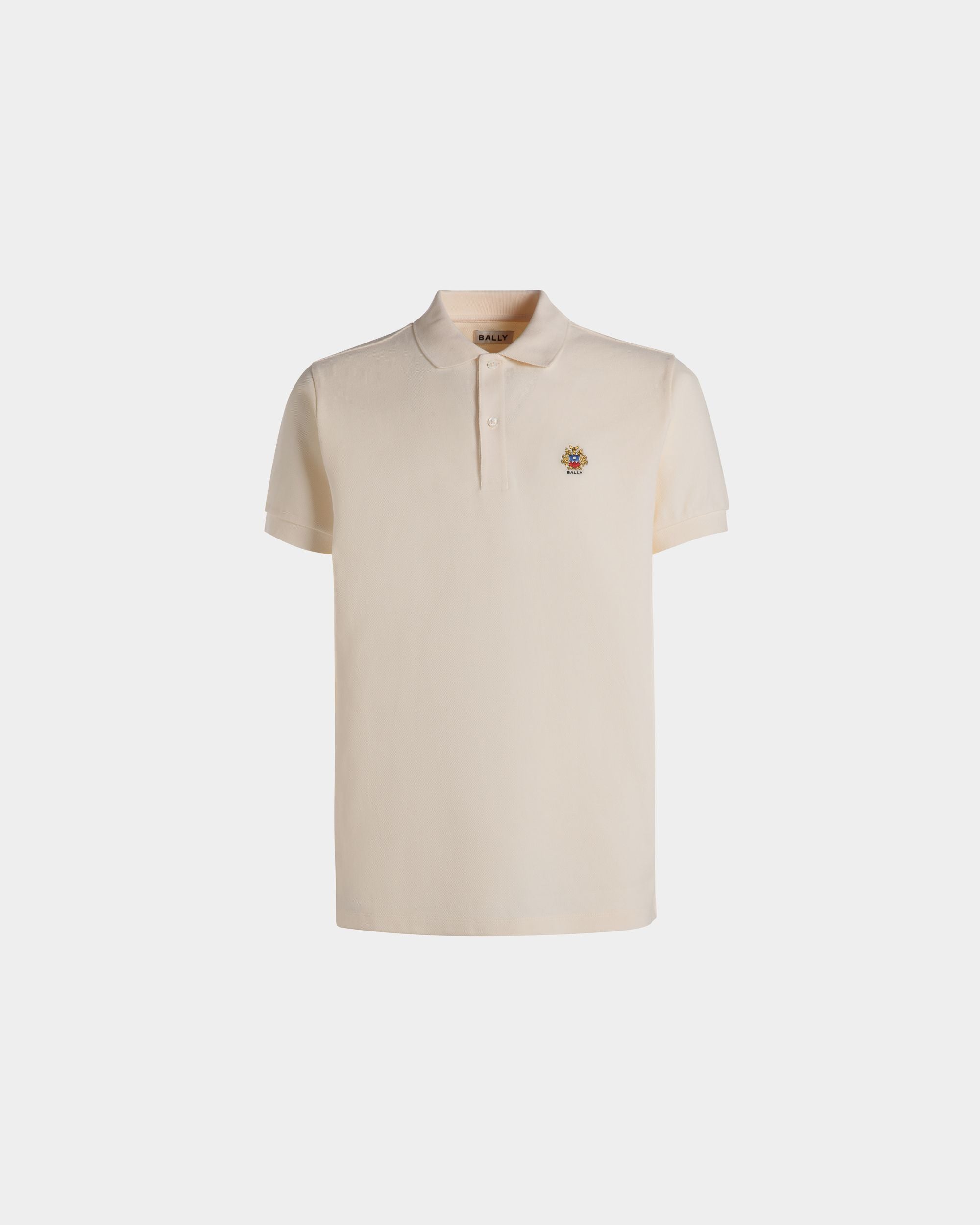 Polo Avec Logo Bally Crest En Coton Blanc - Homme - Bally - 01
