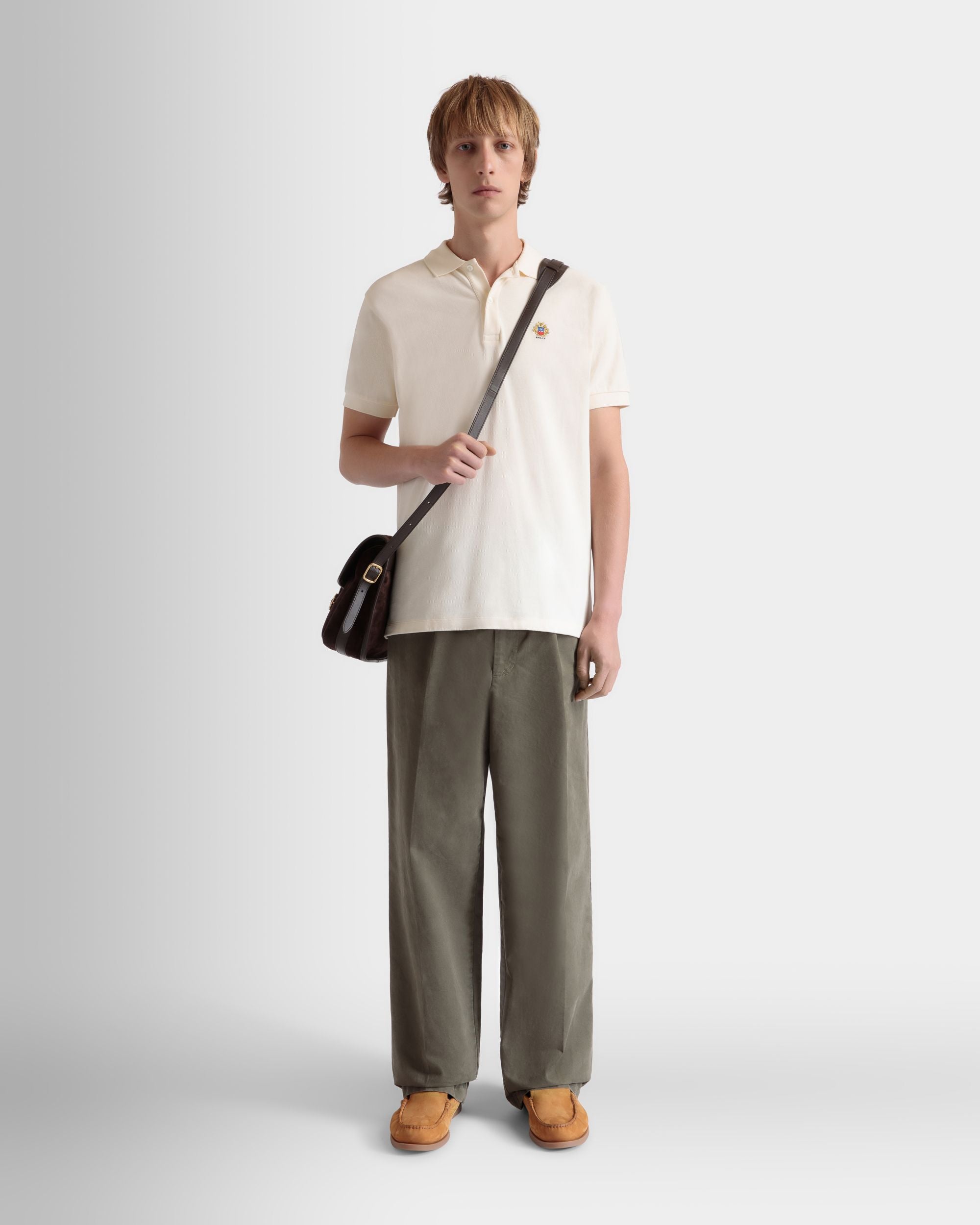 Polo Avec Logo Bally Crest En Coton Blanc - Homme - Bally - 02