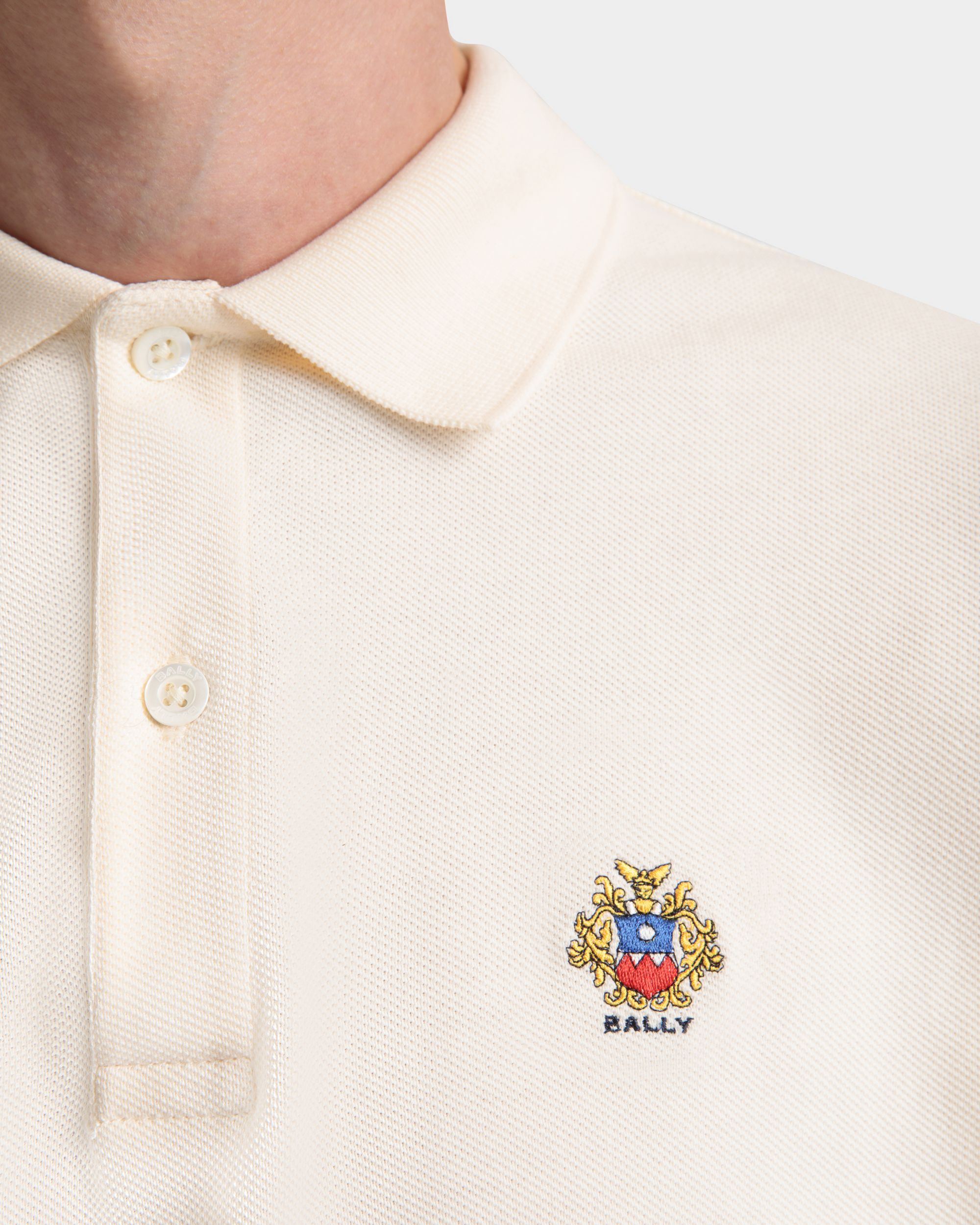 Polo Avec Logo Bally Crest En Coton Blanc - Homme - Bally - 03