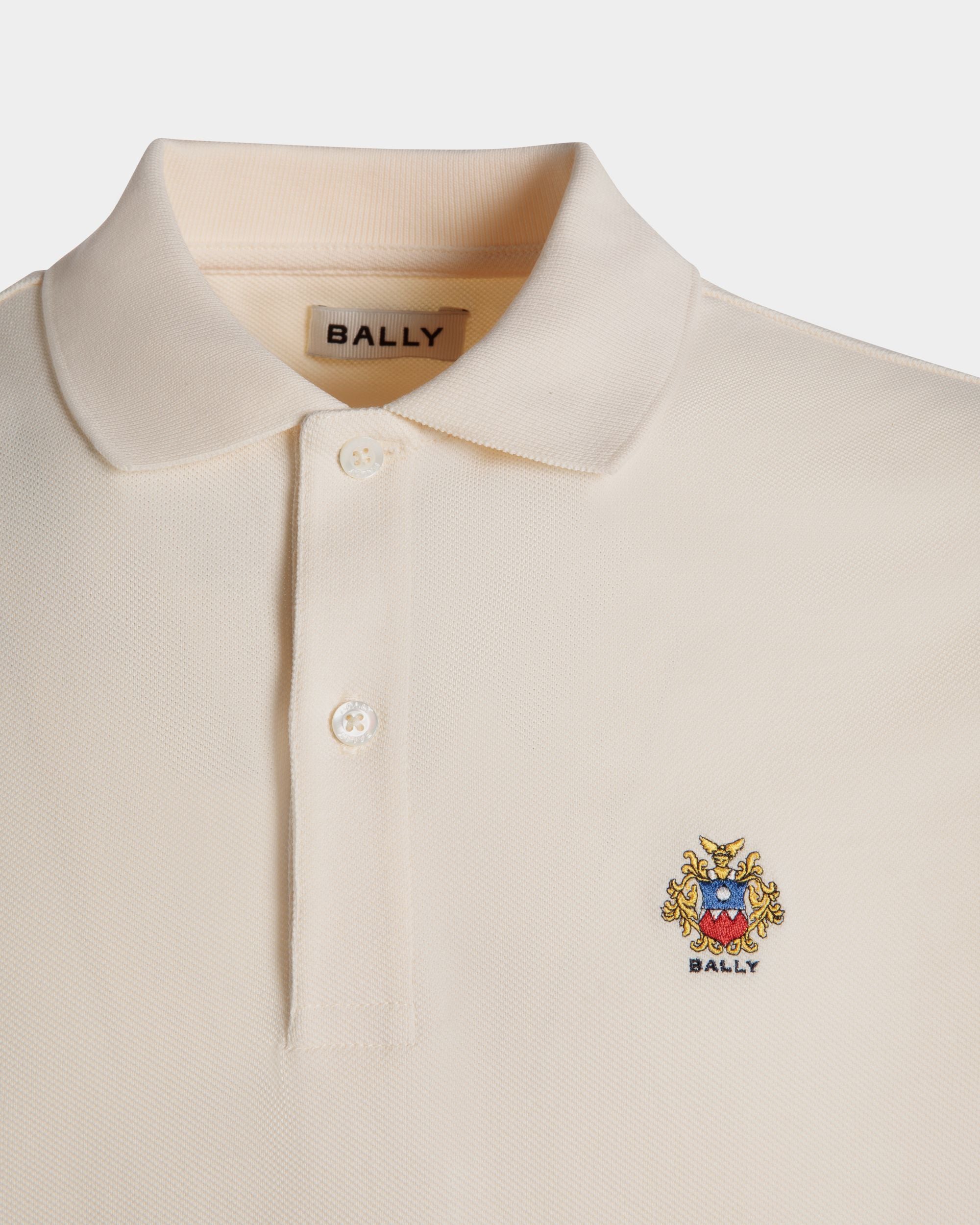 Polo Avec Logo Bally Crest En Coton Blanc - Homme - Bally - 04
