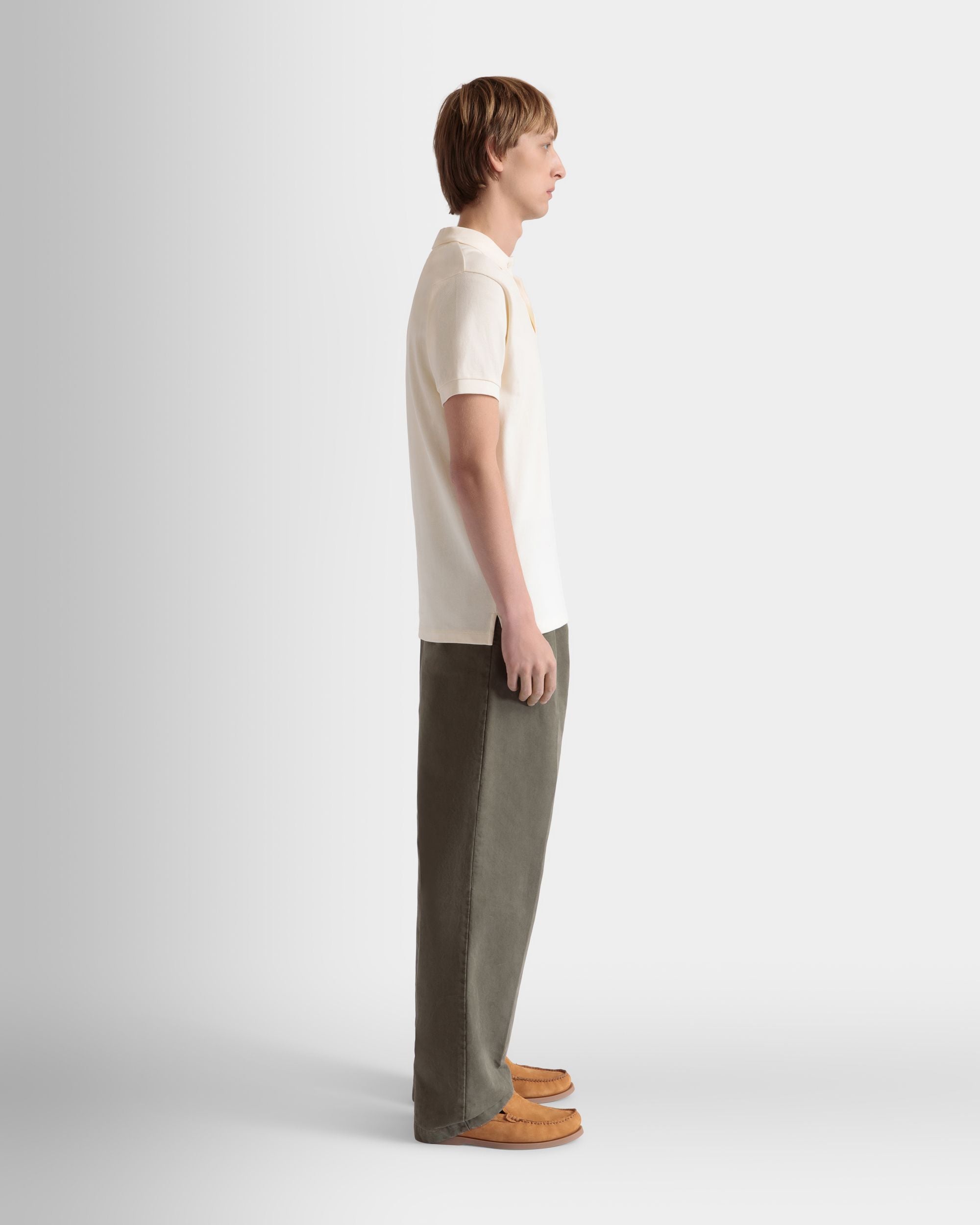 Polo Avec Logo Bally Crest En Coton Blanc - Homme - Bally - 06