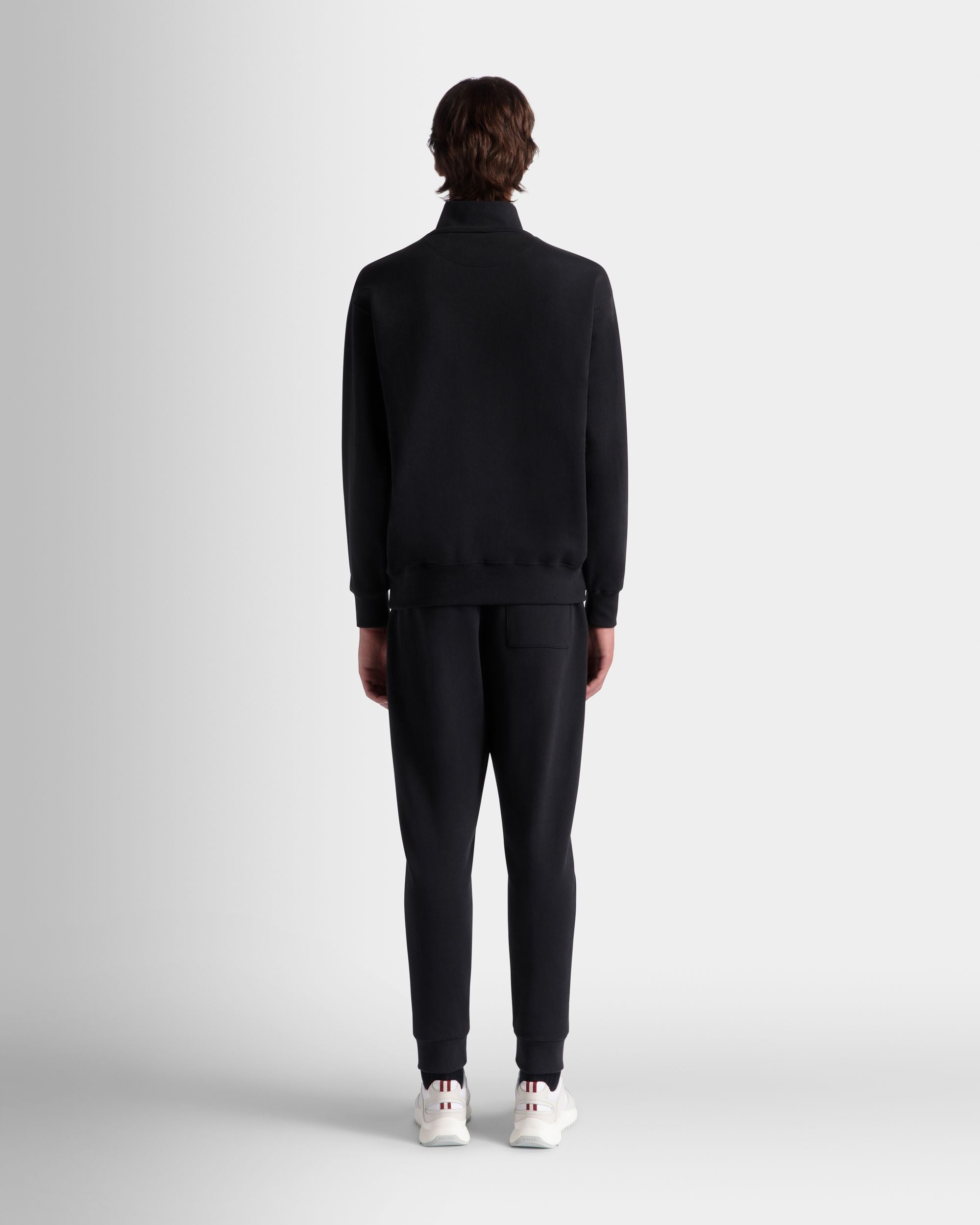 Sweat-Shirt À Col Camionneur Avec Logo Bally Crest En Coton Navy Blue - Homme - Bally - 06