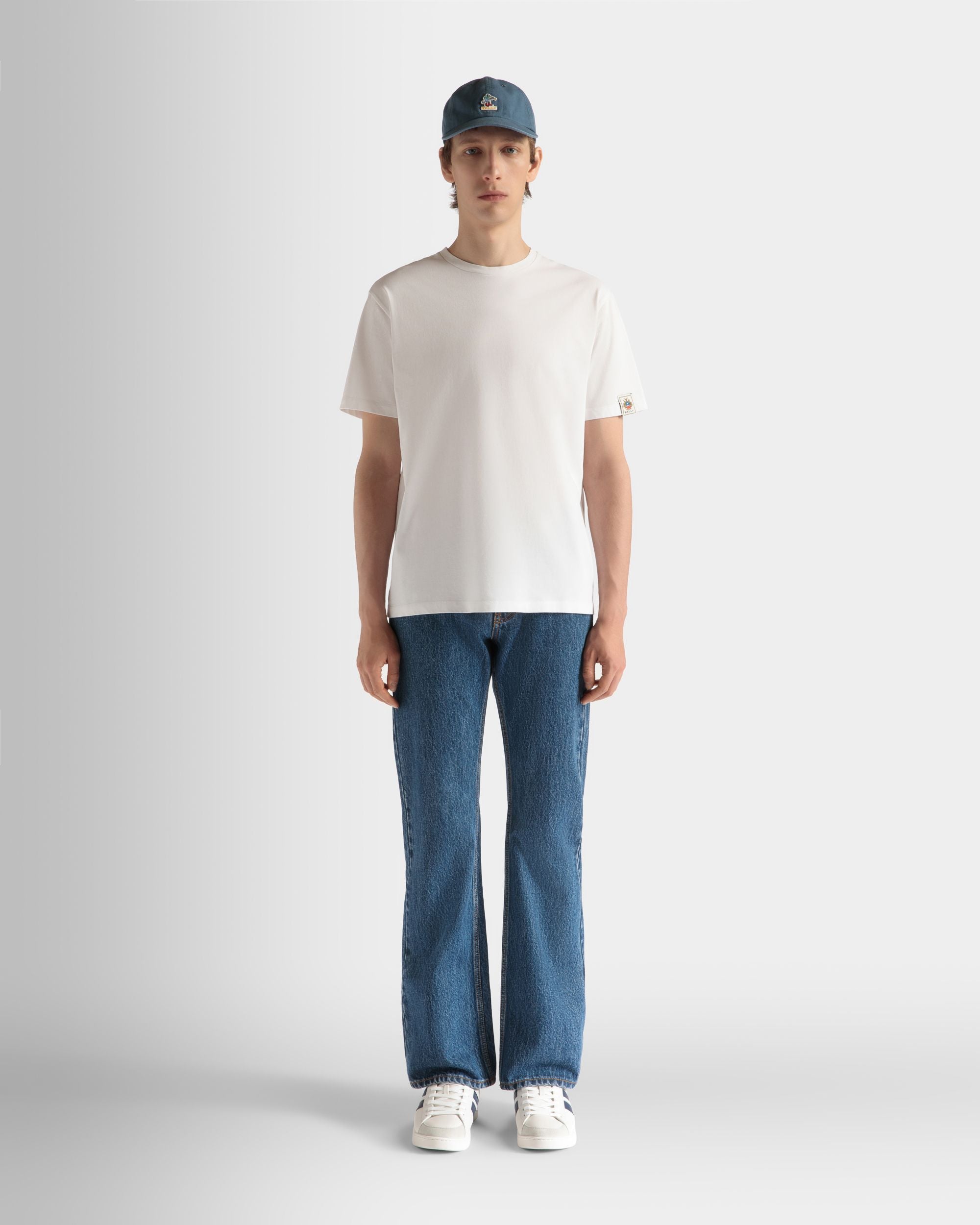 T-Shirt En Coton Blanc - Homme - Bally - 02