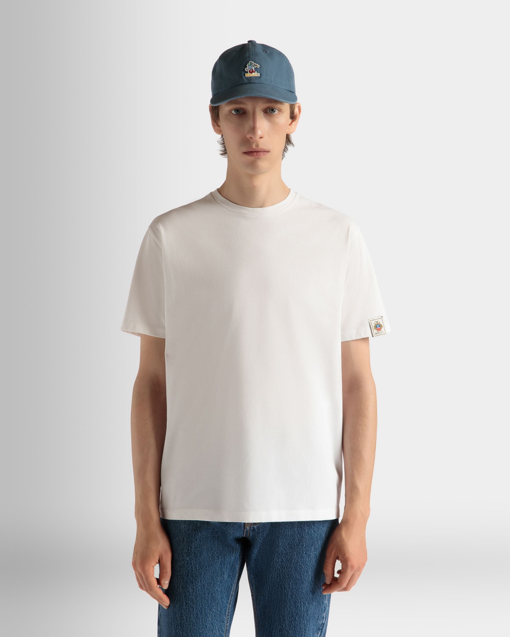T-Shirt En Coton Blanc - Homme - Bally - 03