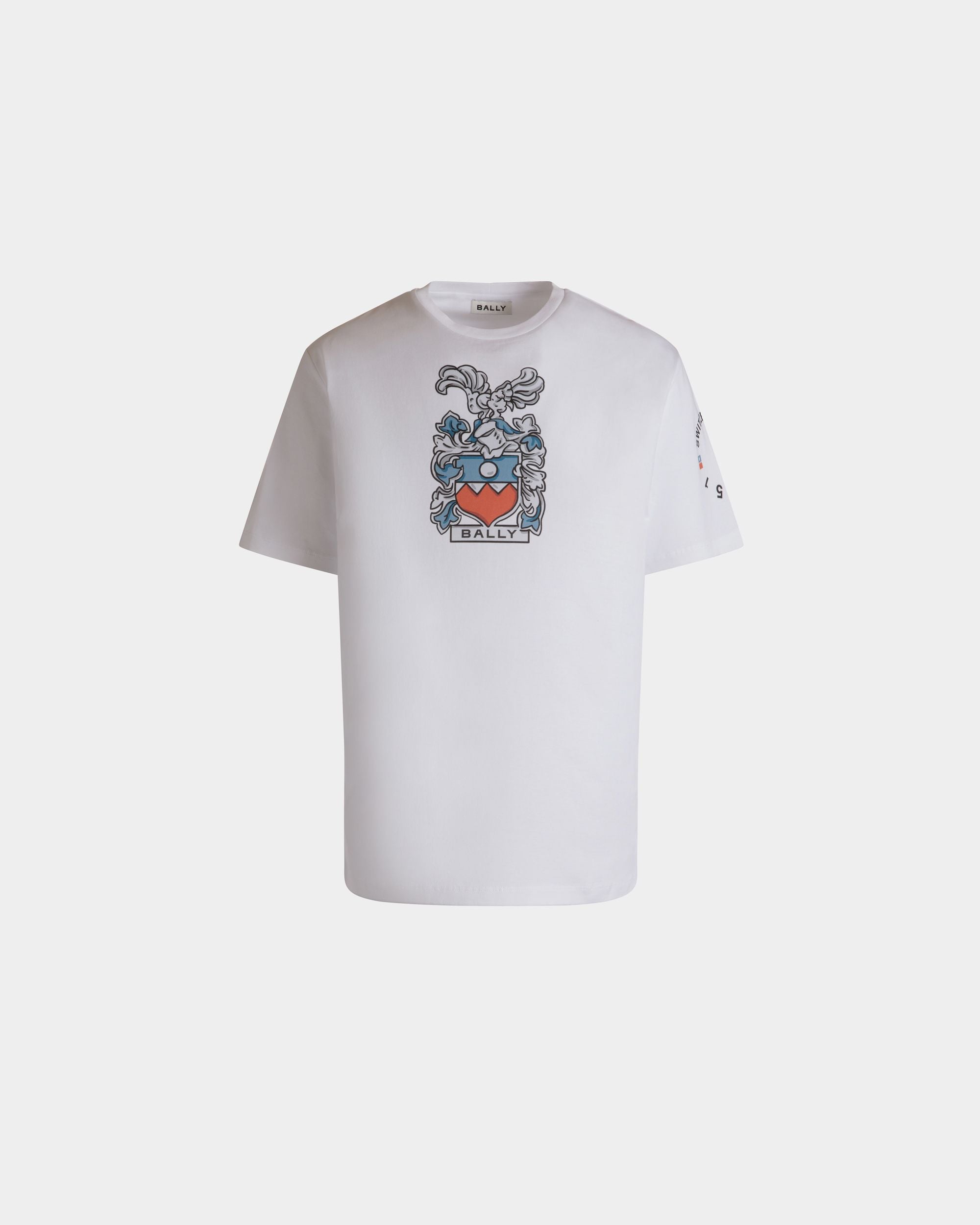 T-Shirt Avec Écusson Bally Crest En Coton Blanc - Homme - Bally - 01