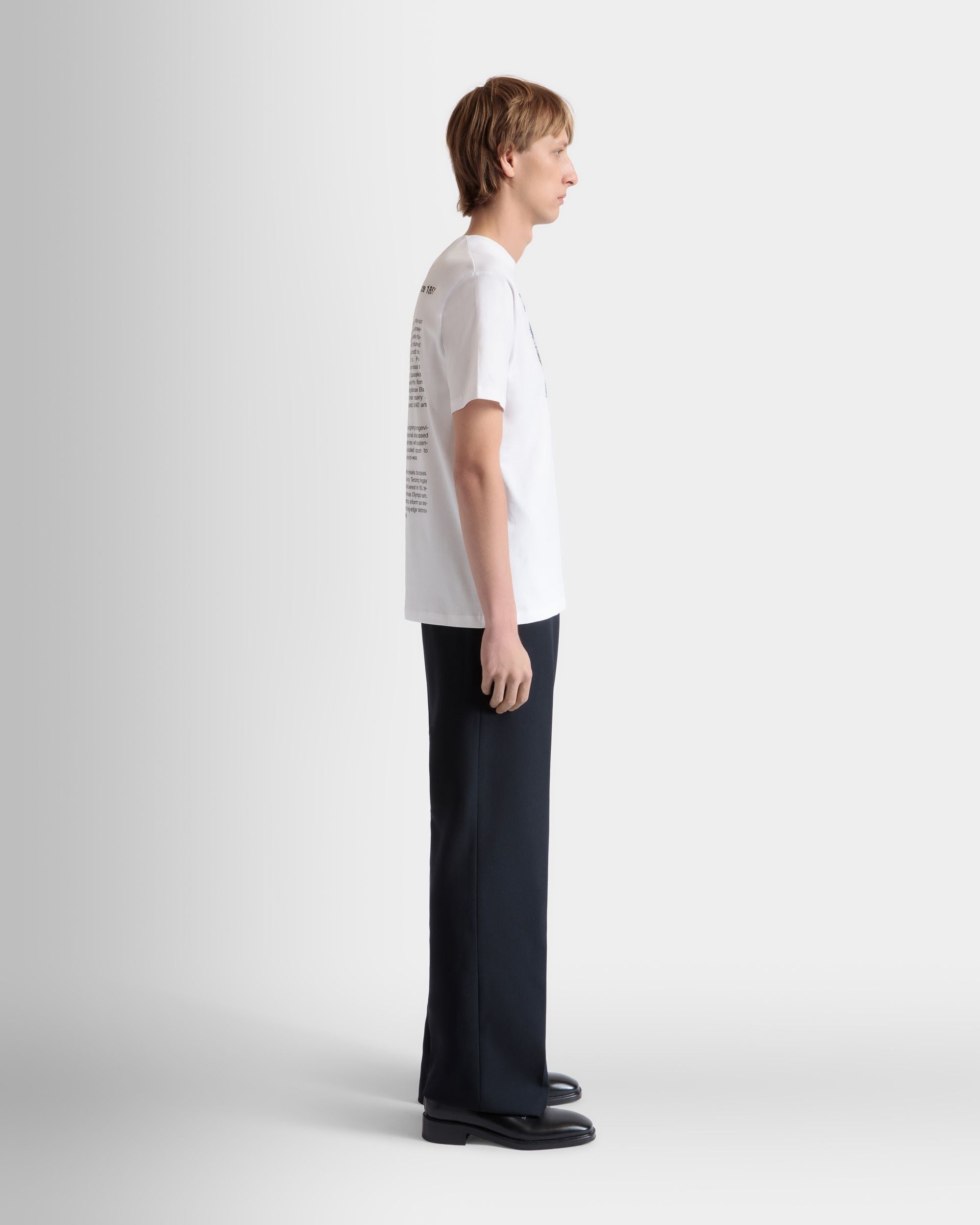 T-Shirt Avec Écusson Bally Crest En Coton Blanc - Homme - Bally - 04