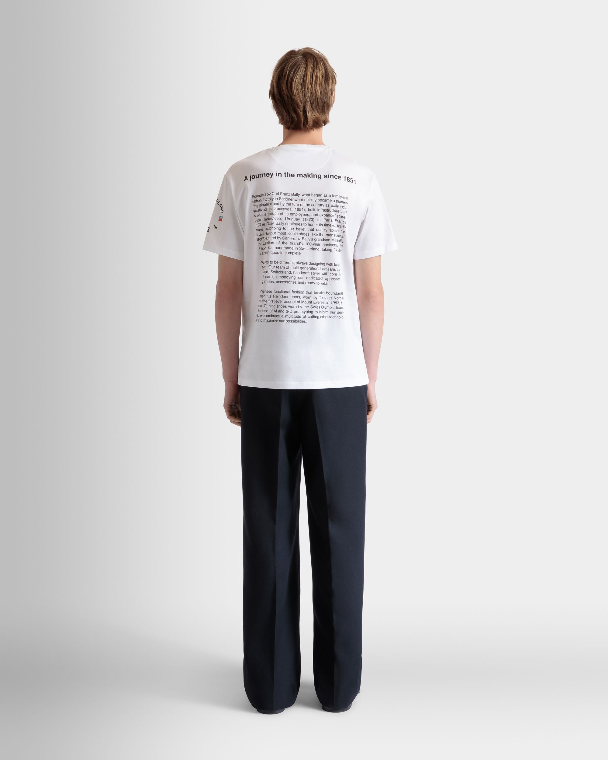 T-Shirt Avec Écusson Bally Crest En Coton Blanc - Homme - Bally - 07