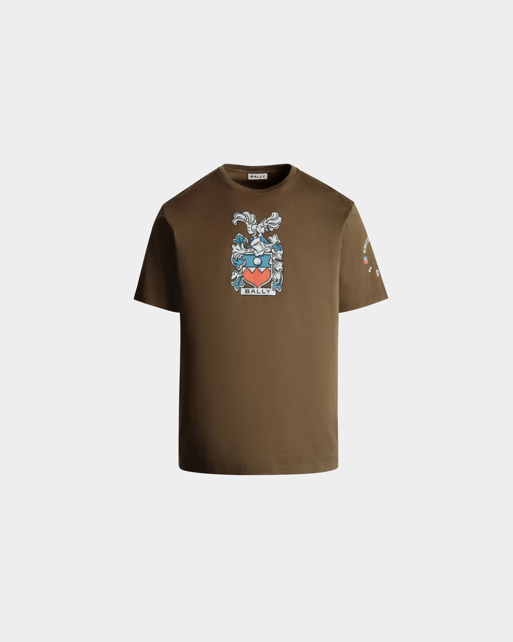 T-Shirt Avec Écusson Bally Crest En Coton Marron - Homme - Bally - 01
