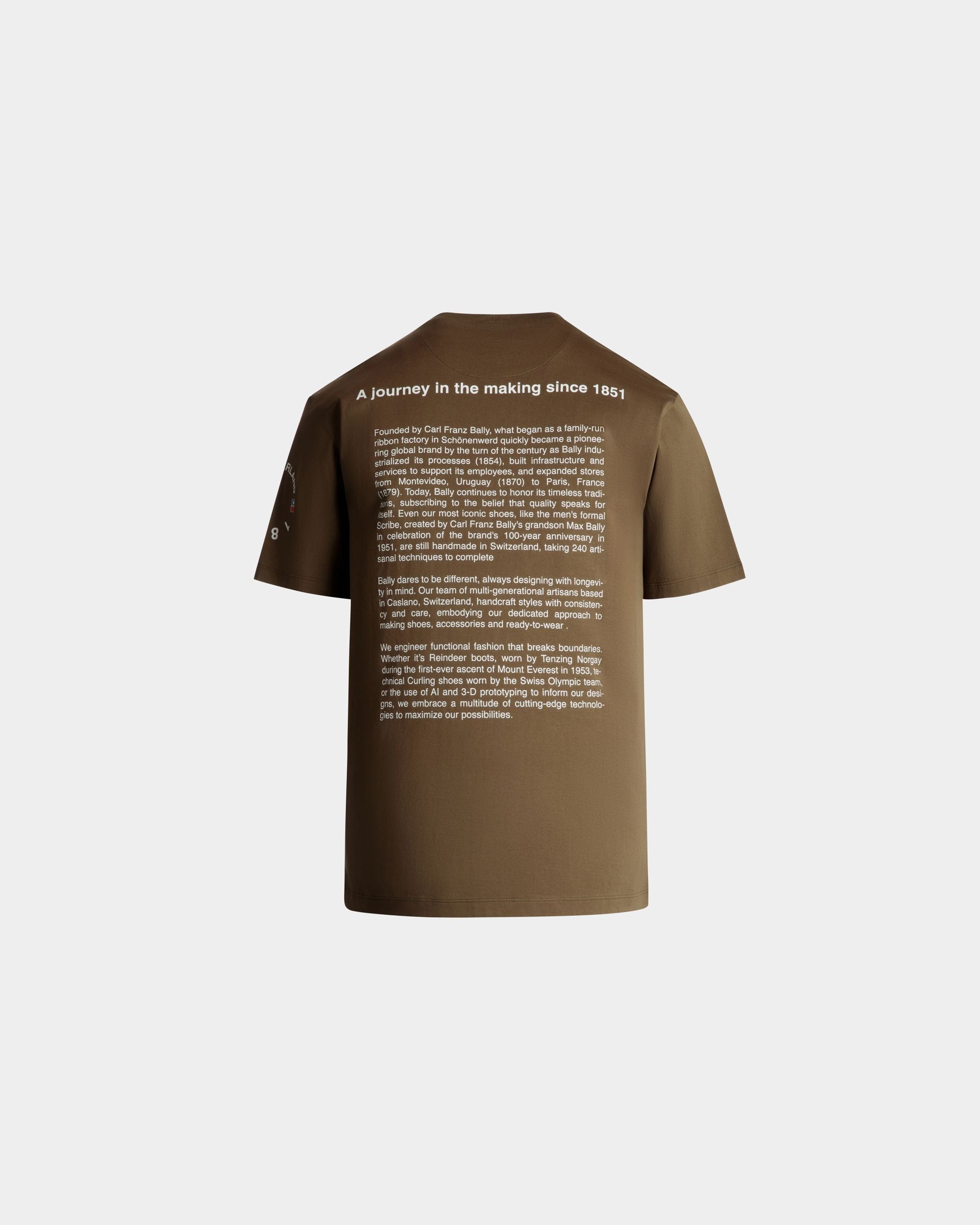 T-Shirt Avec Écusson Bally Crest En Coton Marron - Homme - Bally - 03