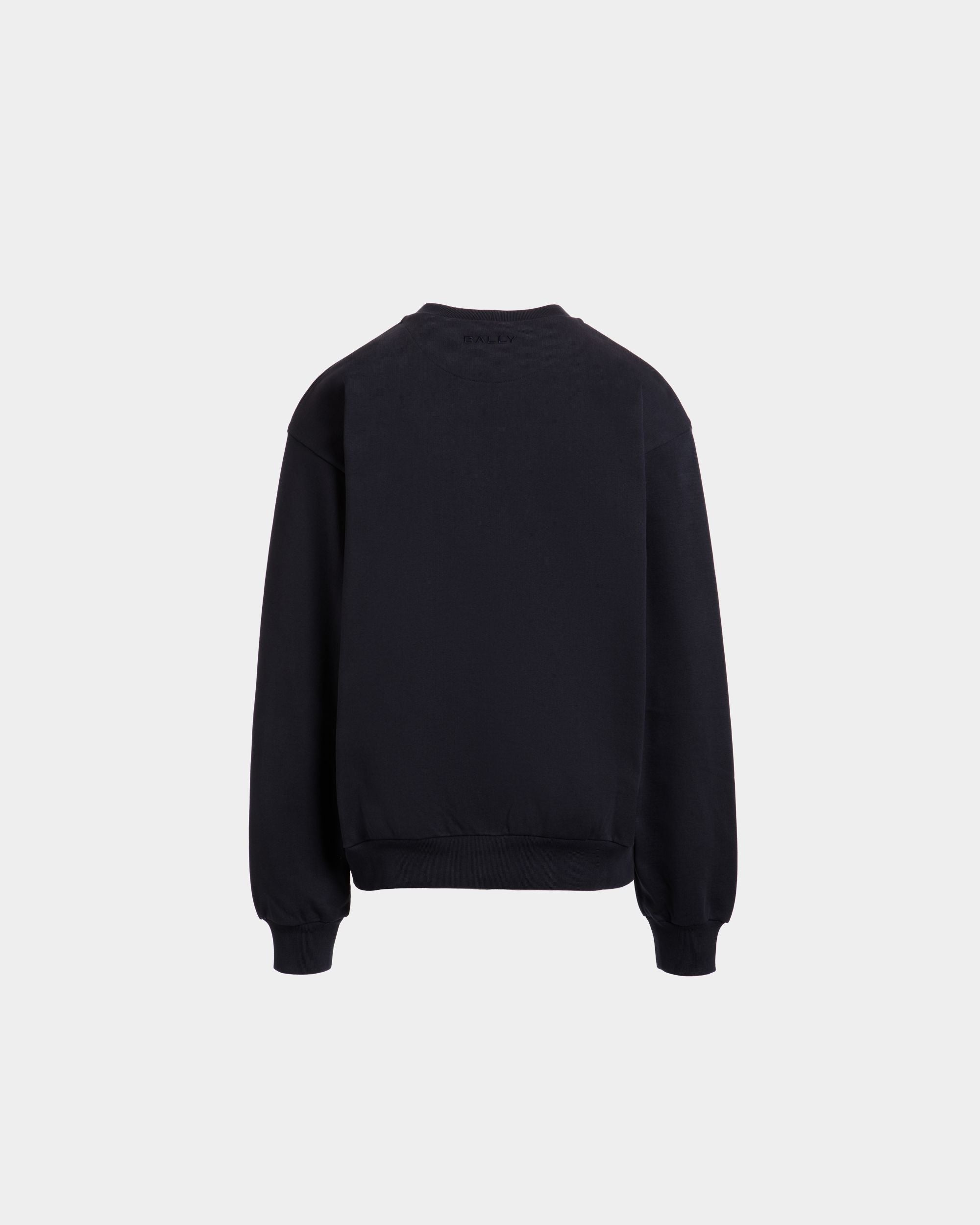 Sweat-Shirt Ras-Du-Cou Avec Détail Bally Flag En Coton Navy Blue - Homme - Bally - 07