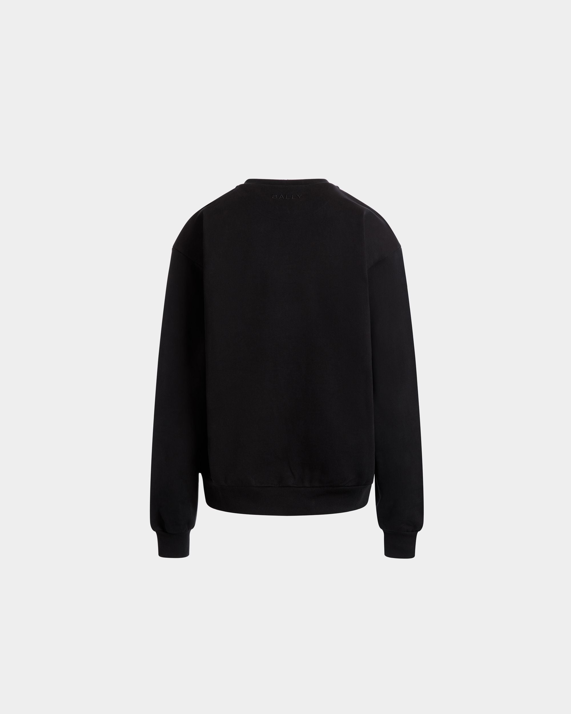 Sweat-Shirt Ras-Du-Cou Avec Bally Flag En Coton Noir - Homme - Bally - 07