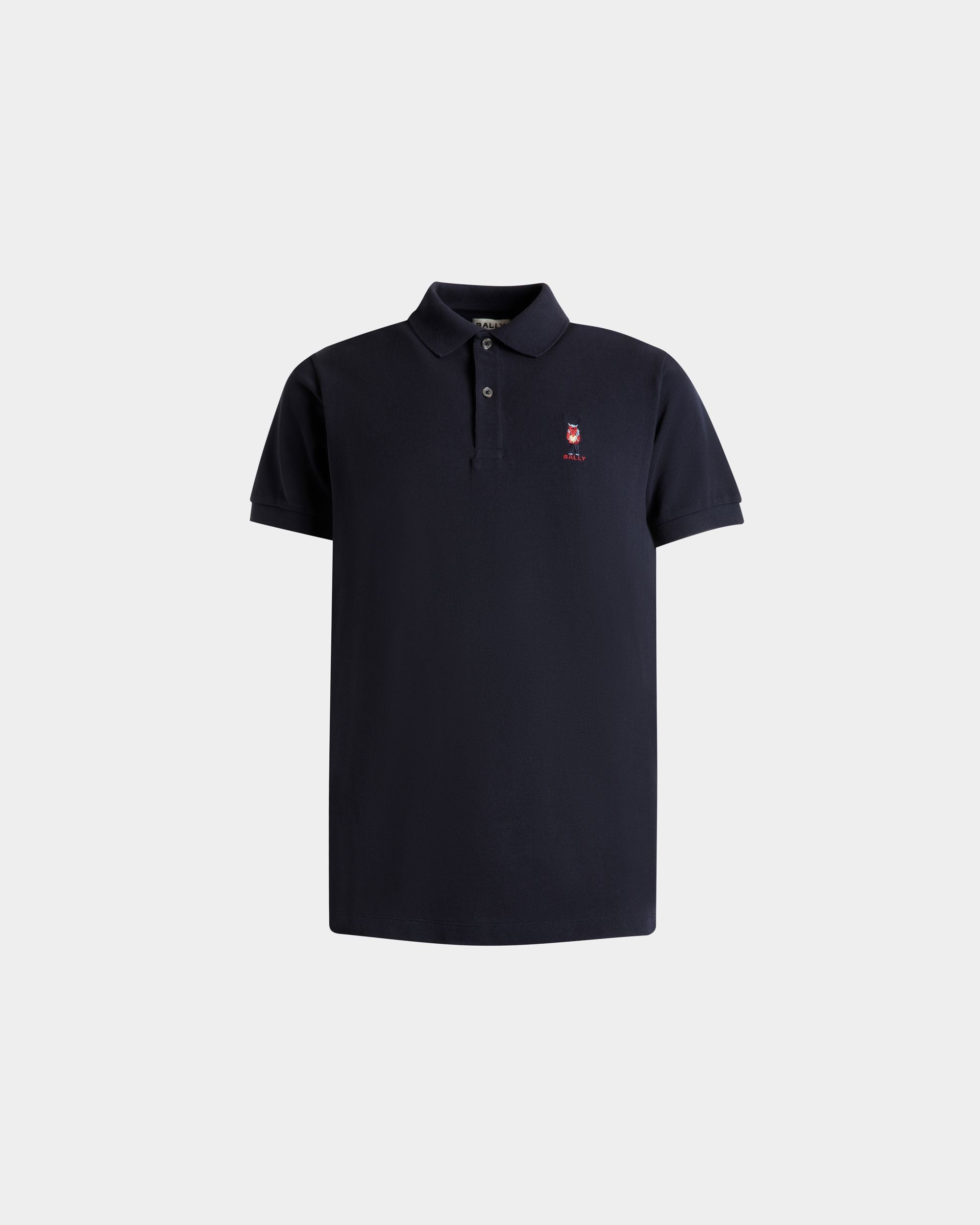 Polo Avec Forest Mask En Coton Navy Blue - Homme - Bally - 01