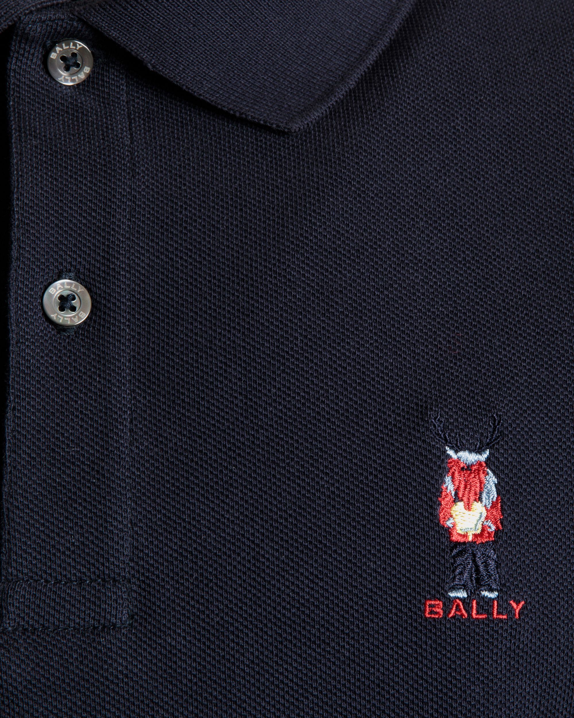 Polo Avec Forest Mask En Coton Navy Blue - Homme - Bally - 04