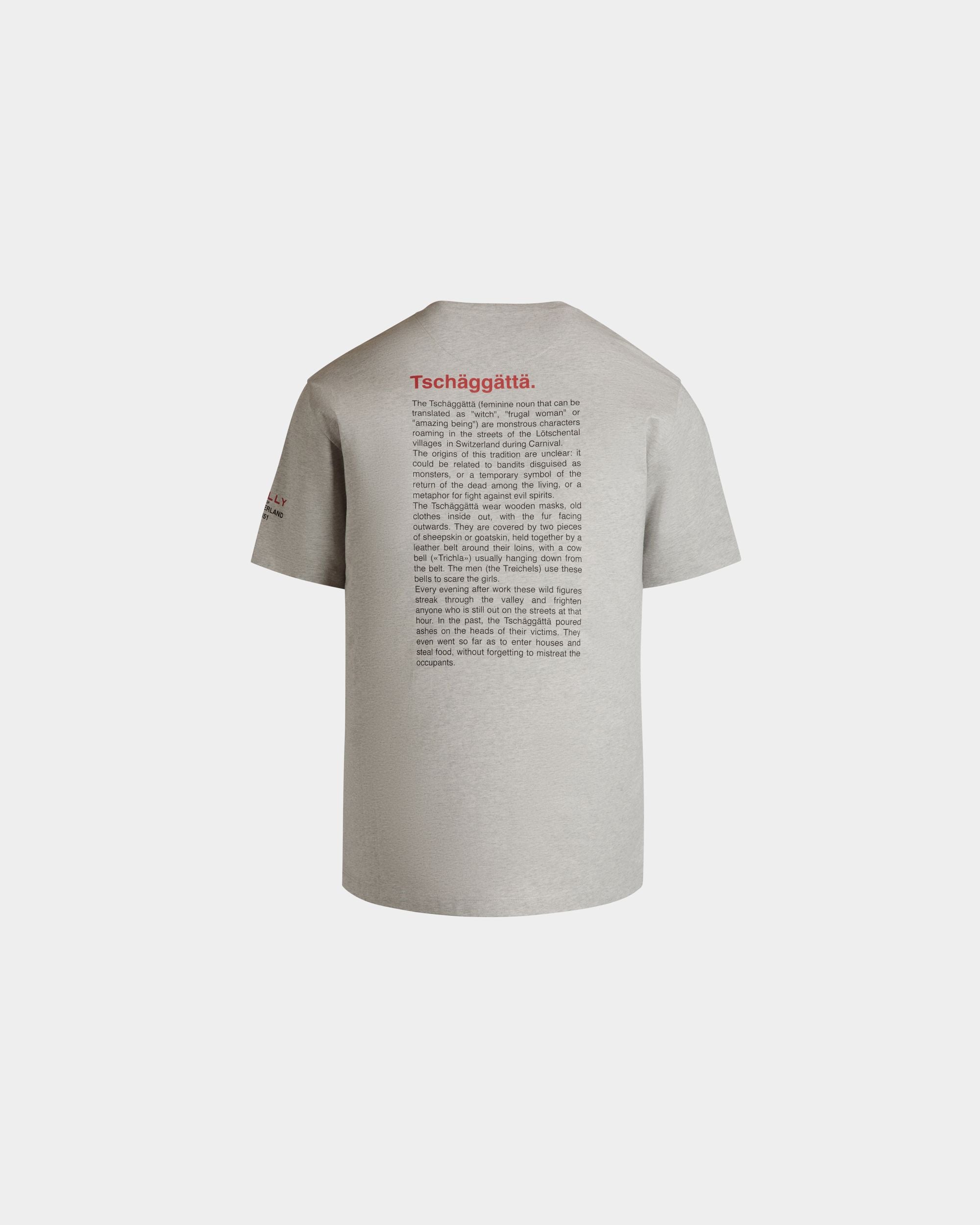T-Shirt Avec Forest Mask En Coton Gris Chiné - Homme - Bally - 03