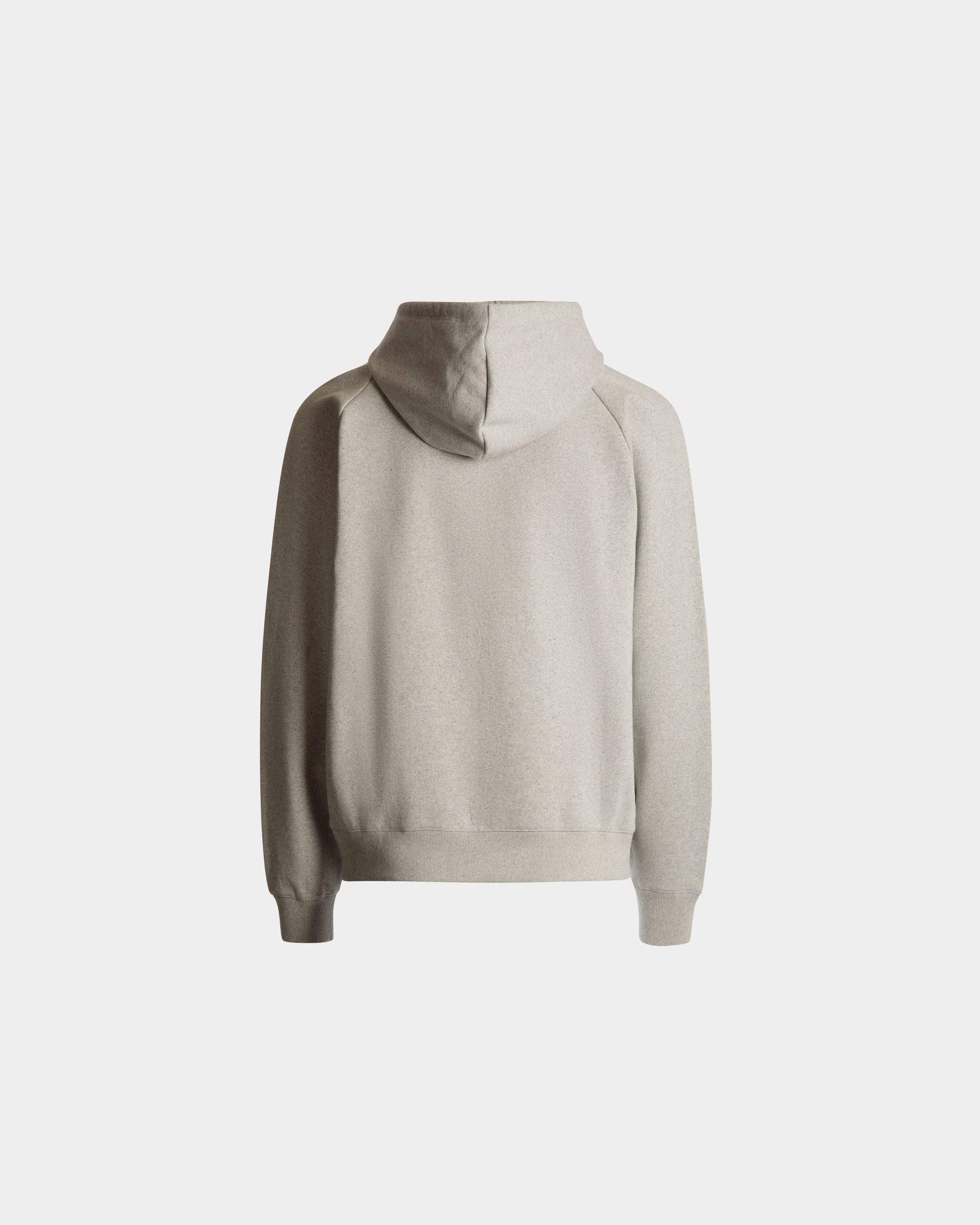 Sweat-Shirt À Capuche En Coton Gris Chiné Avec Écusson Bally Crest - Homme - Bally - 04