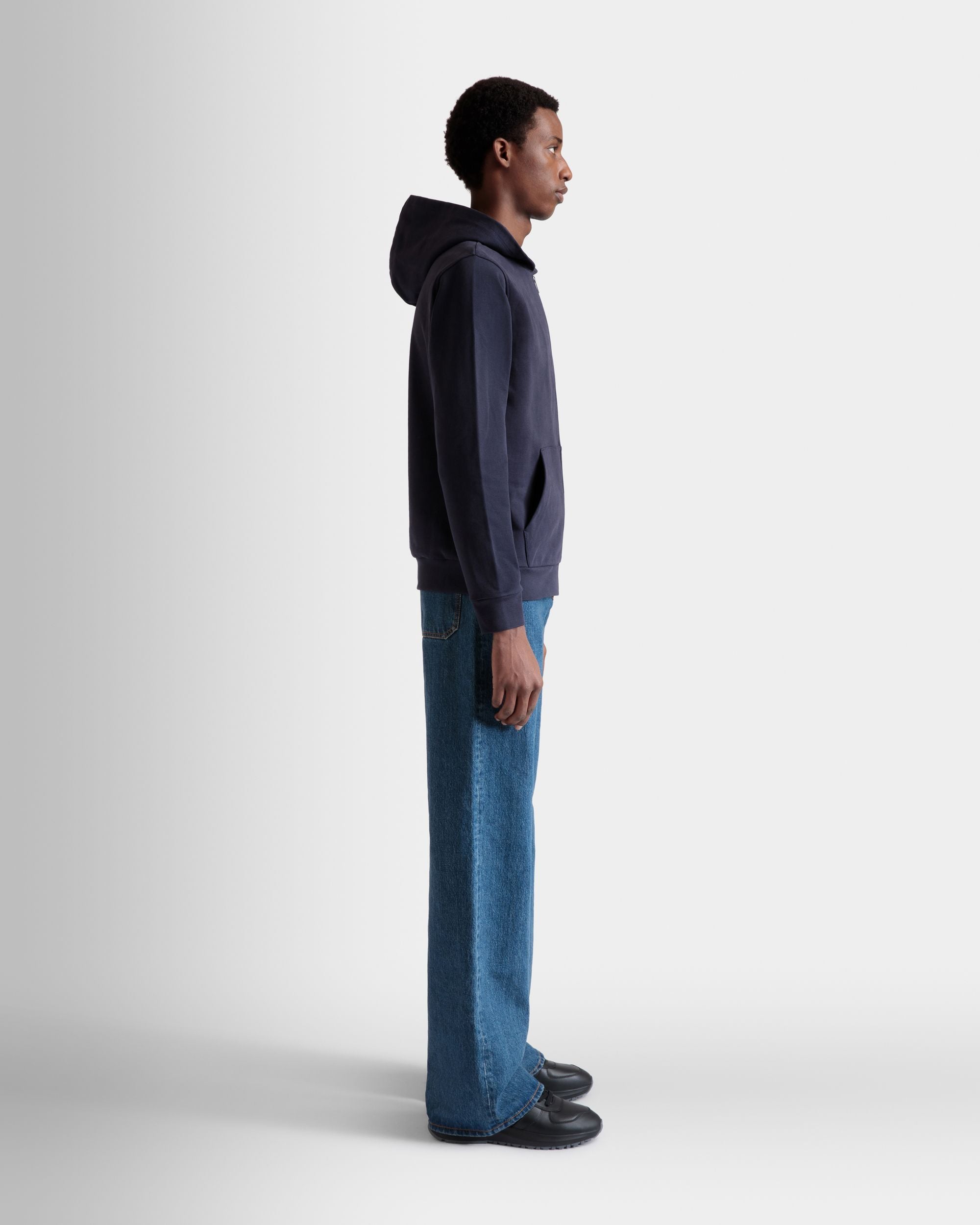 Sweat-Shirt À Capuche En Coton Navy Blue - Homme - Bally - 05