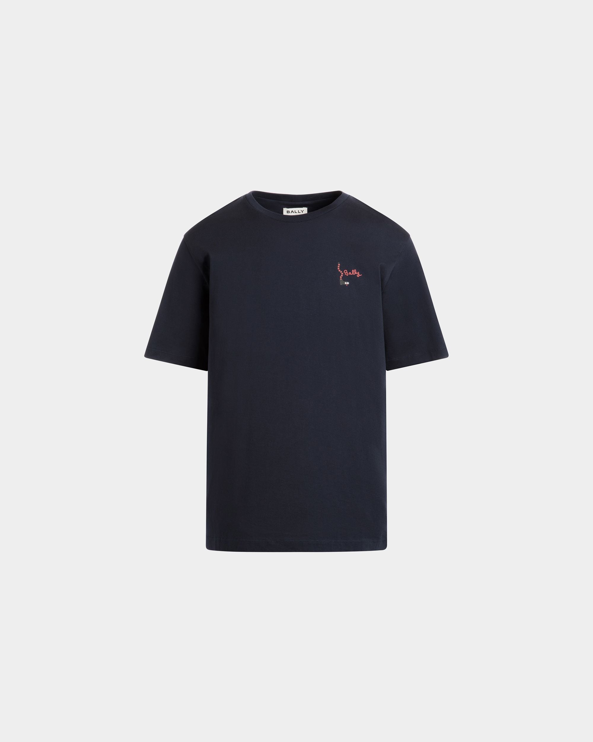 T-Shirt En Coton Navy Blue - Homme - Bally - 01