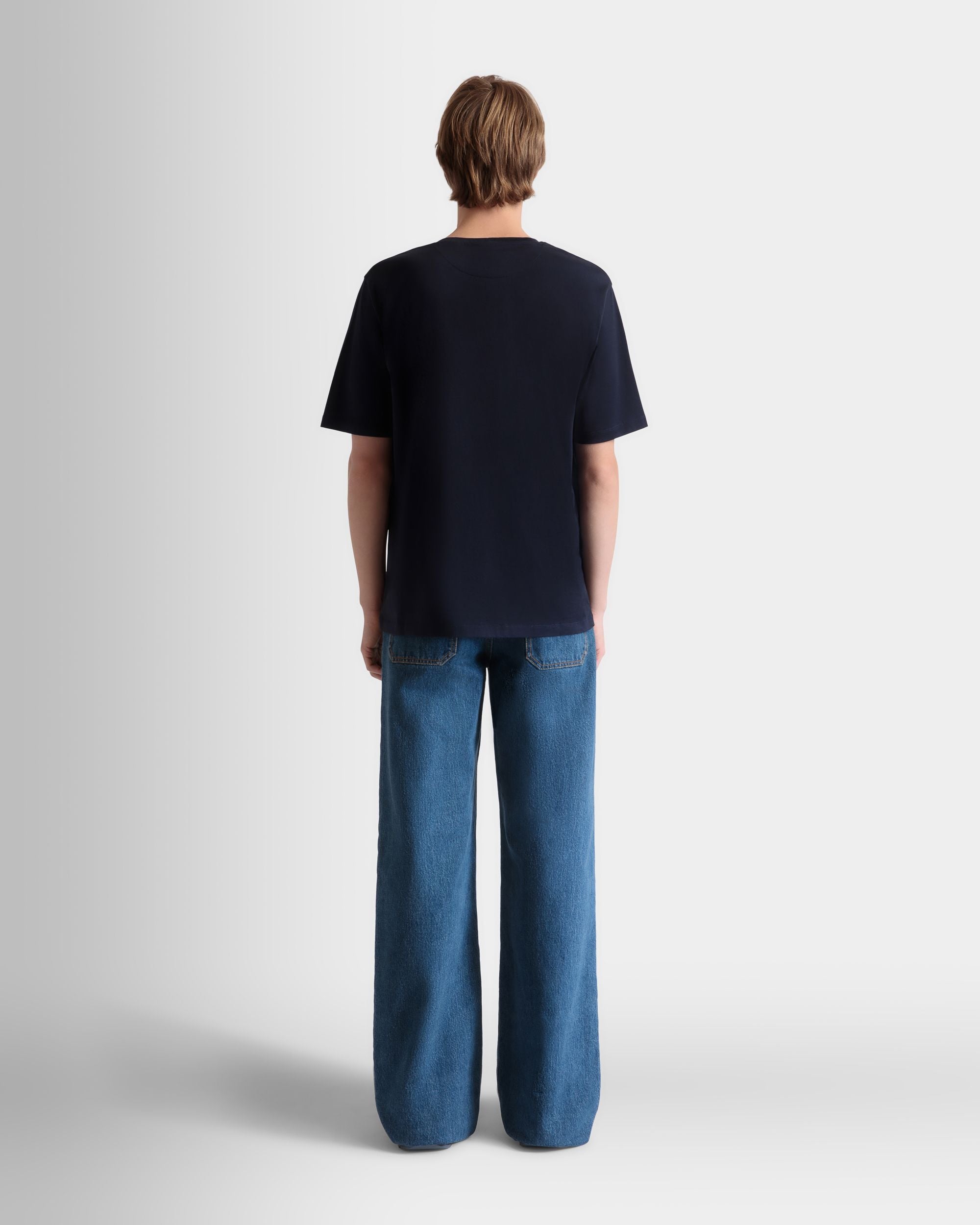 T-Shirt En Coton Navy Blue - Homme - Bally - 06