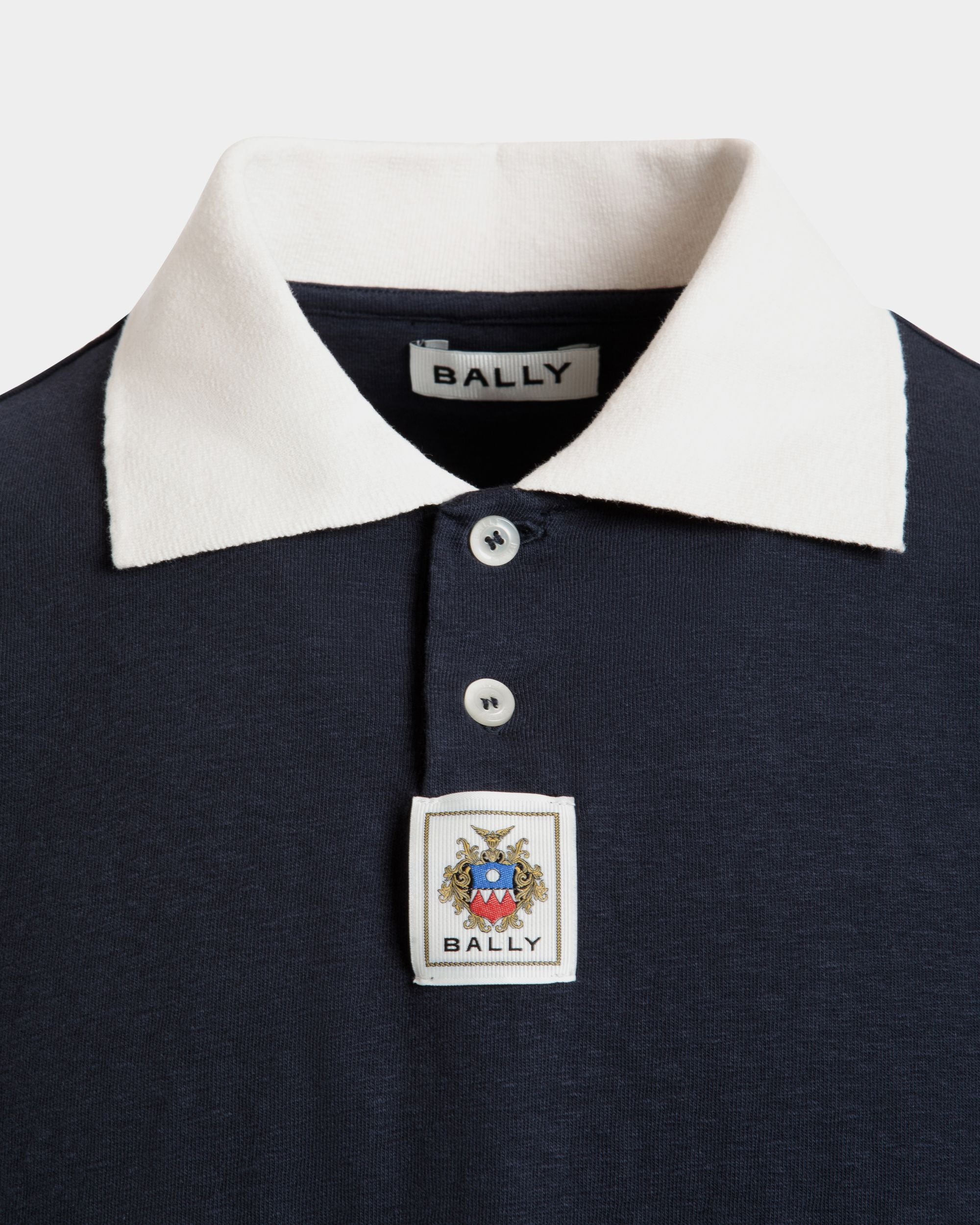 Polo En Coton Stretch Navy Blue - Homme - Bally - 04
