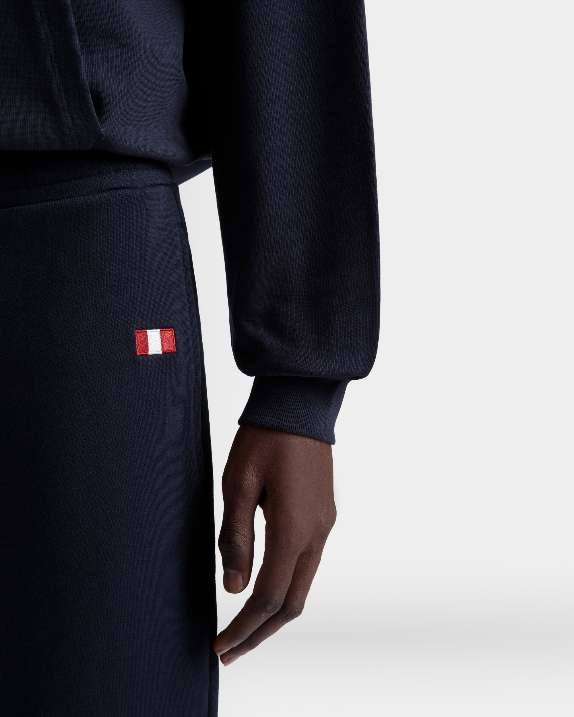 Pantalon De Survêtement Avec Détail Bally Flag En Coton Navy Blue - Homme - Bally - 03