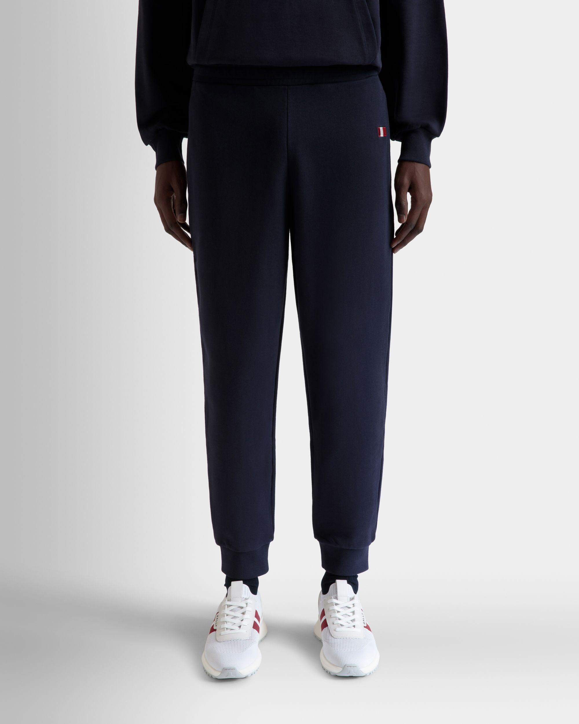 Pantalon De Survêtement Avec Détail Bally Flag En Coton Navy Blue - Homme - Bally - 08
