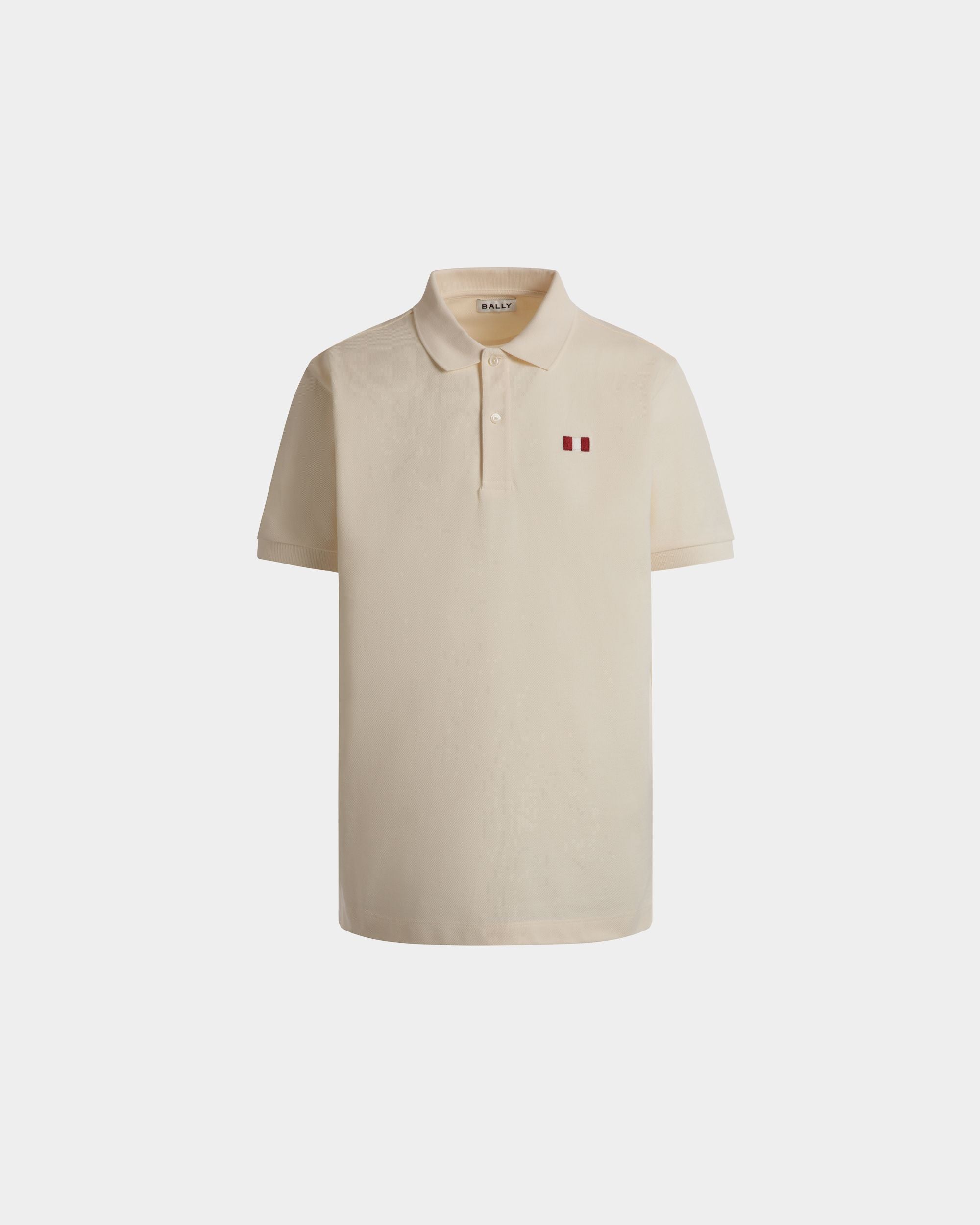 Polo Avec Bally Flag En Coton Ivoire - Homme - Bally - 01