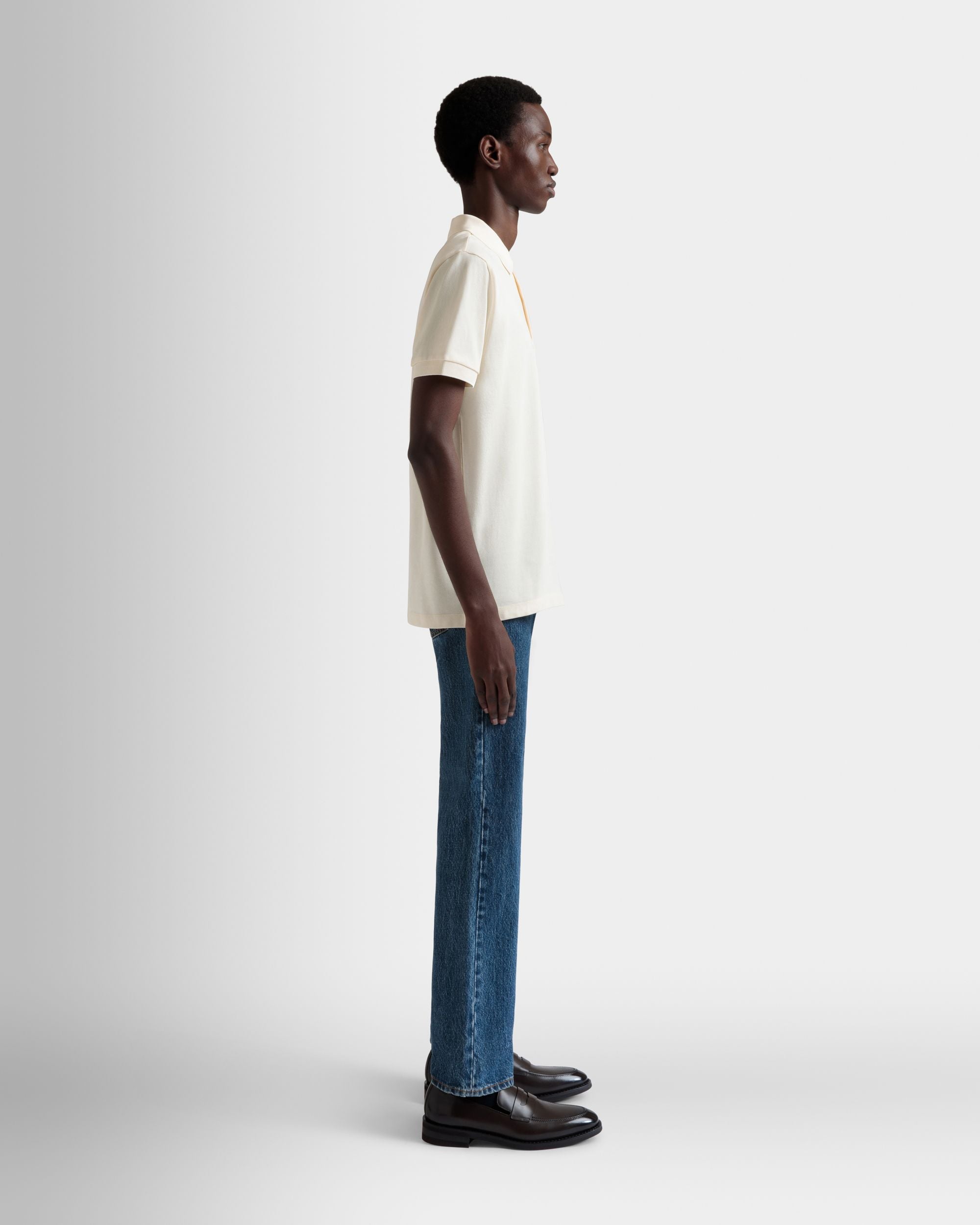 Polo Avec Bally Flag En Coton Ivoire - Homme - Bally - 05