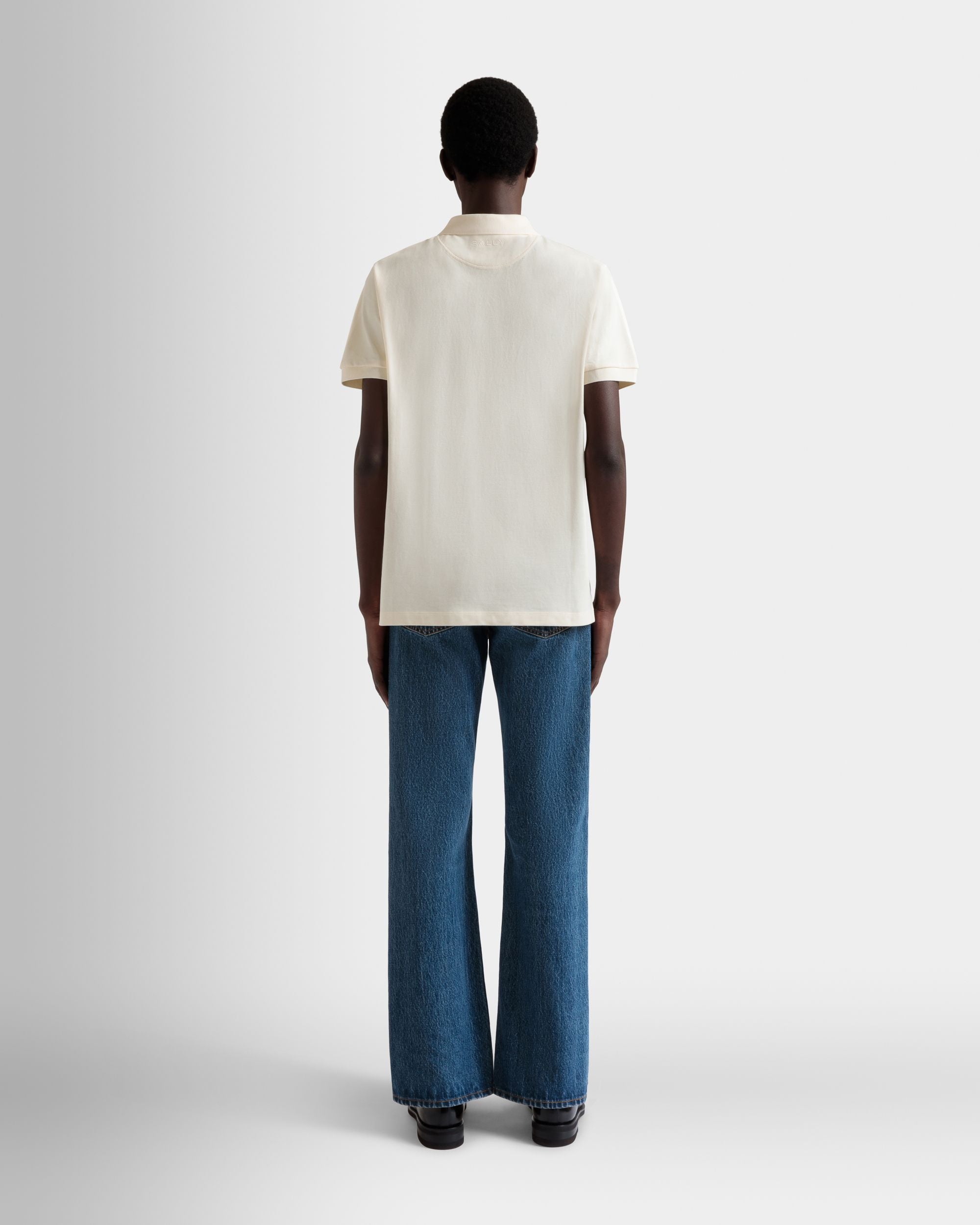 Polo Avec Bally Flag En Coton Ivoire - Homme - Bally - 06