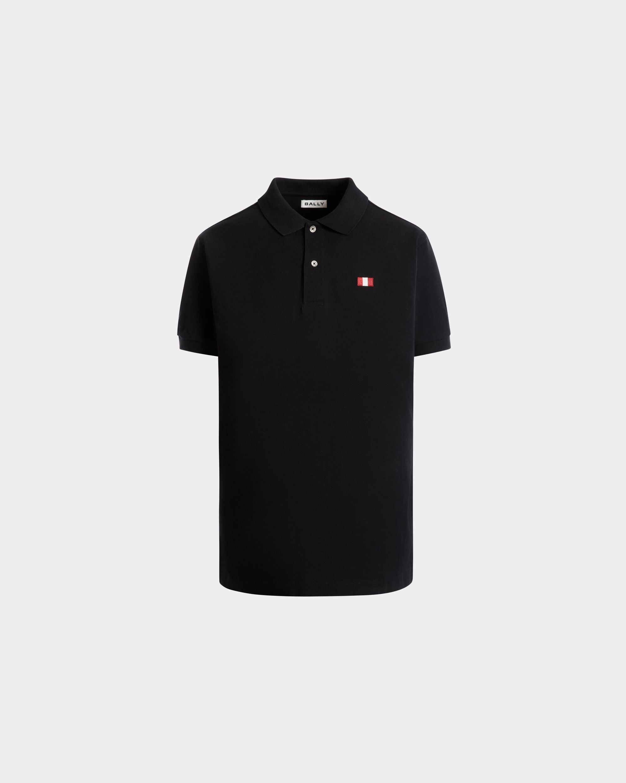 Polo Avec Bally Flag En Coton Noir - Homme - Bally - 01