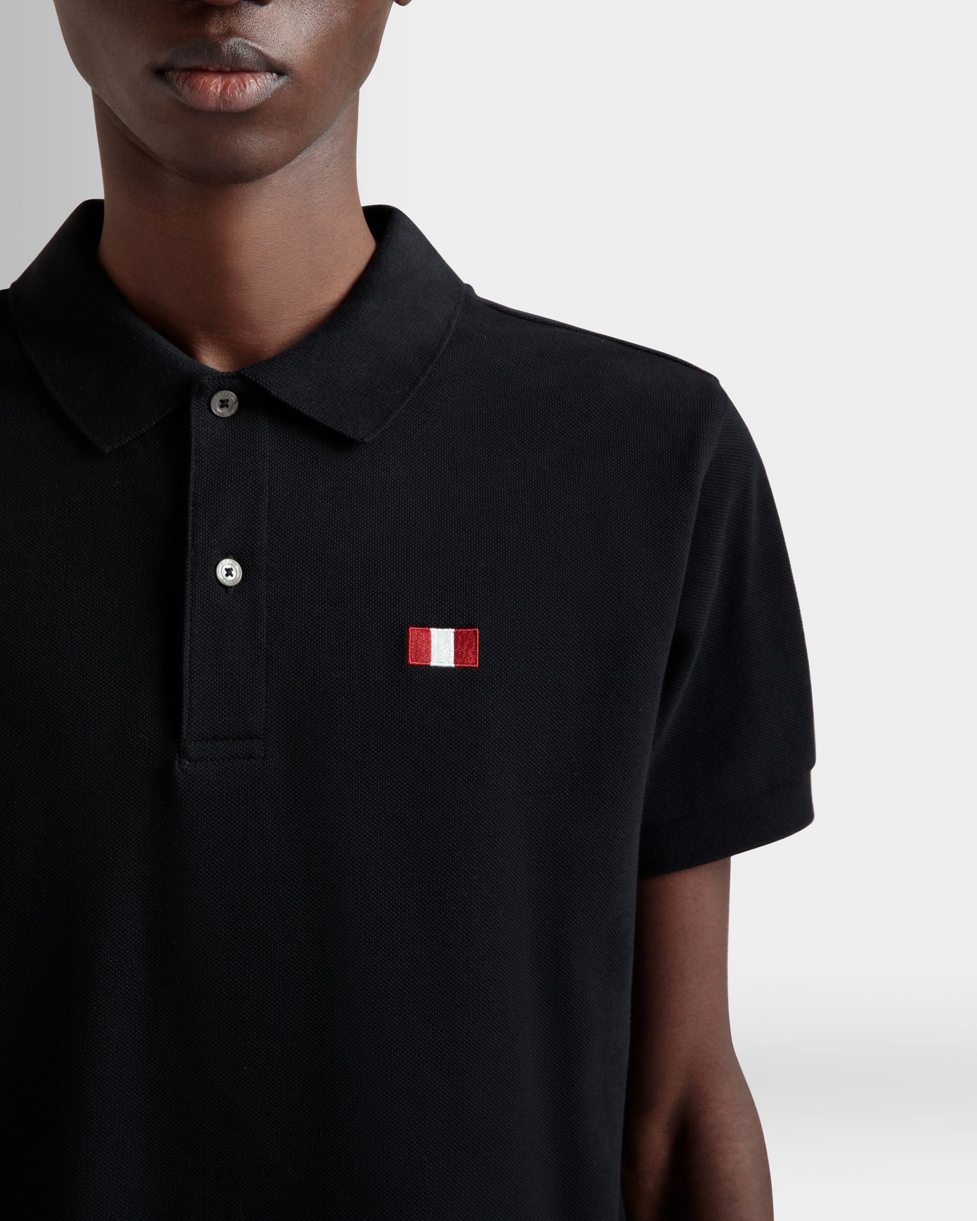 Polo Avec Bally Flag En Coton Noir - Homme - Bally - 03