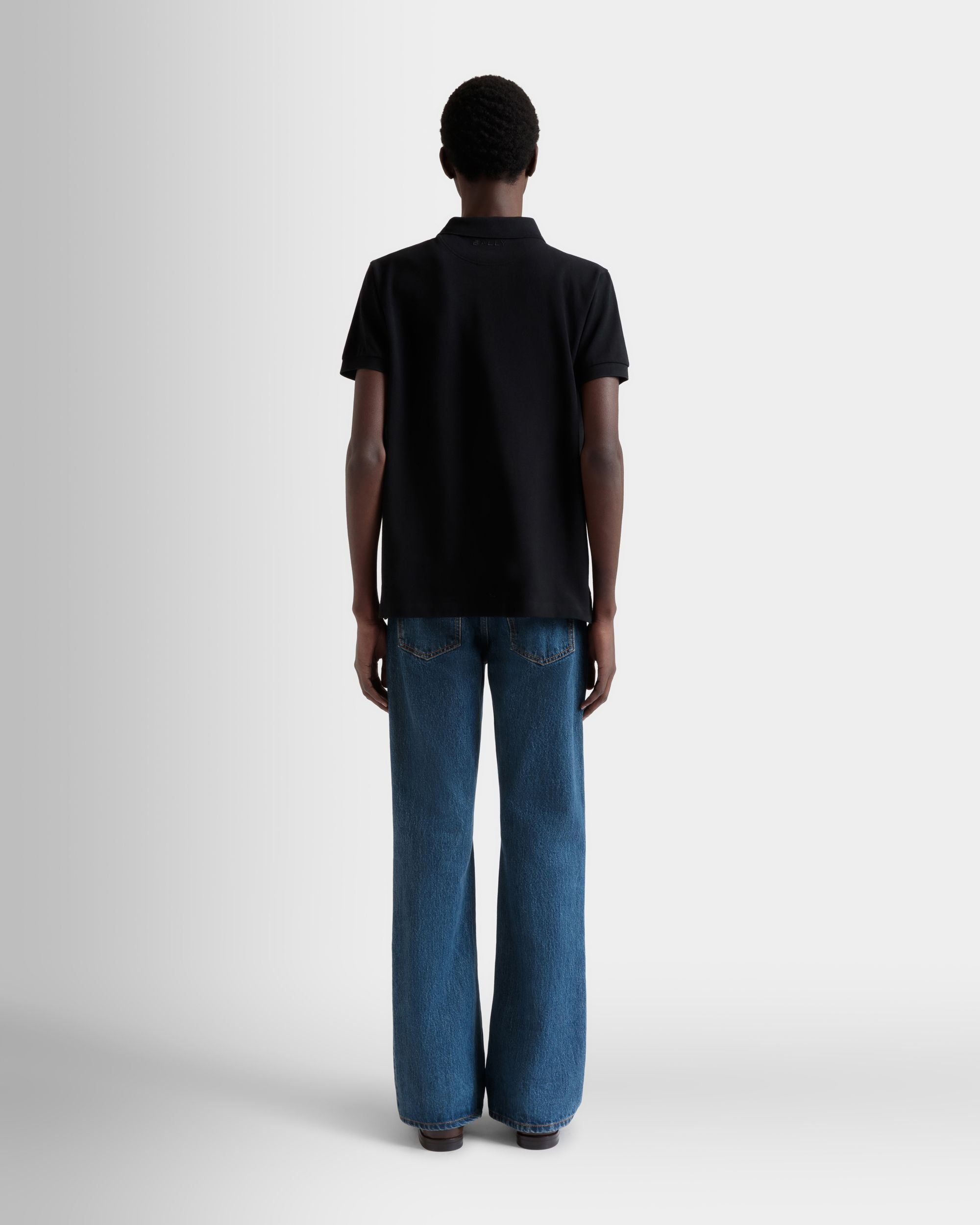 Polo Avec Bally Flag En Coton Noir - Homme - Bally - 06