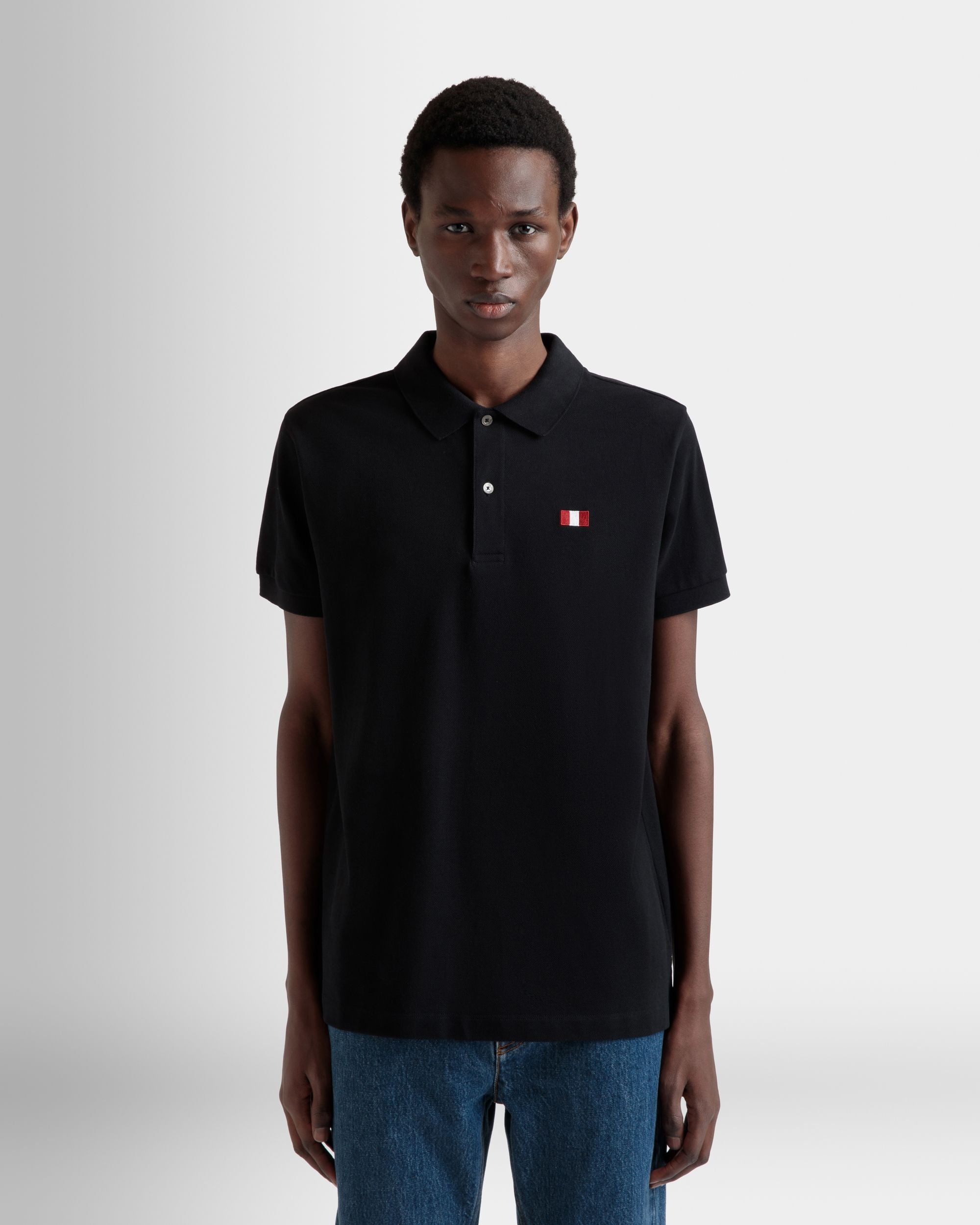 Polo Avec Bally Flag En Coton Noir - Homme - Bally - 08