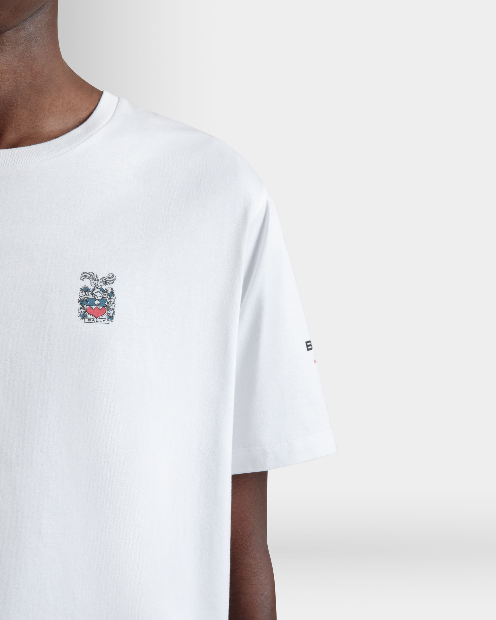 T-Shirt En Coton Blanc - Homme - Bally - 03