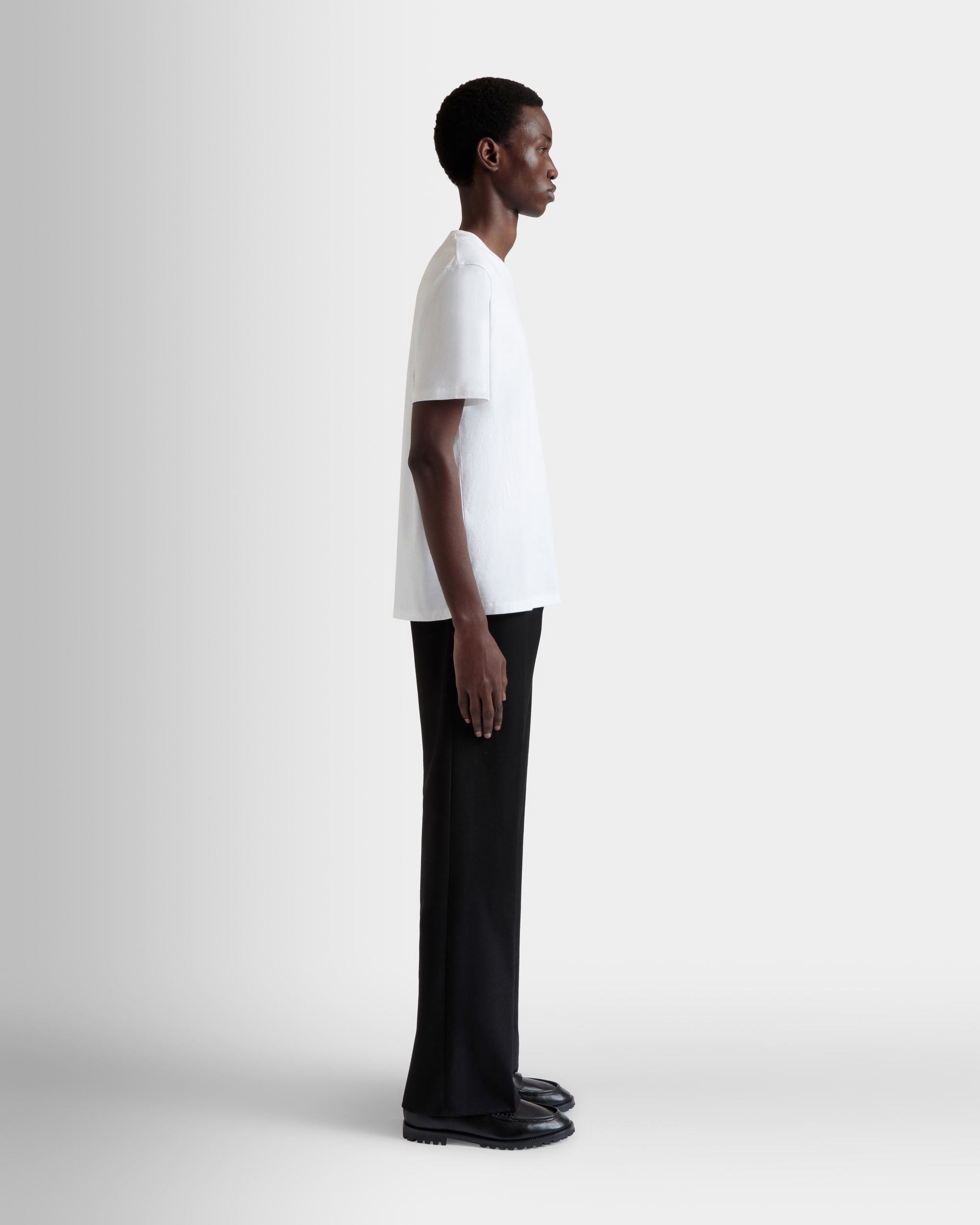T-Shirt En Coton Blanc - Homme - Bally - 05