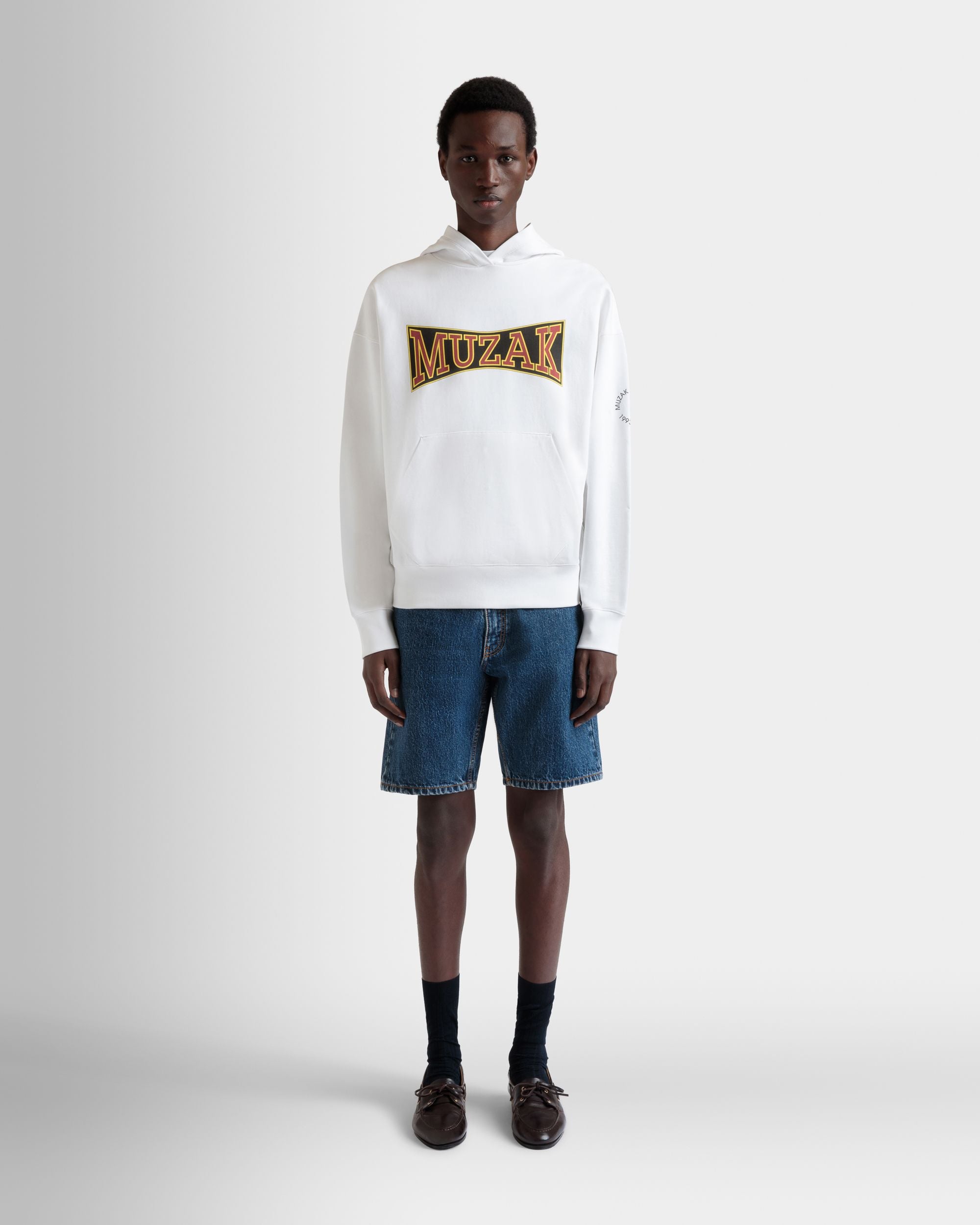 Sweat-Shirt À Capuche DJ Leo Mas X Bally En Coton Blanc Avec Imprimé Muzak - Homme - Bally - 02
