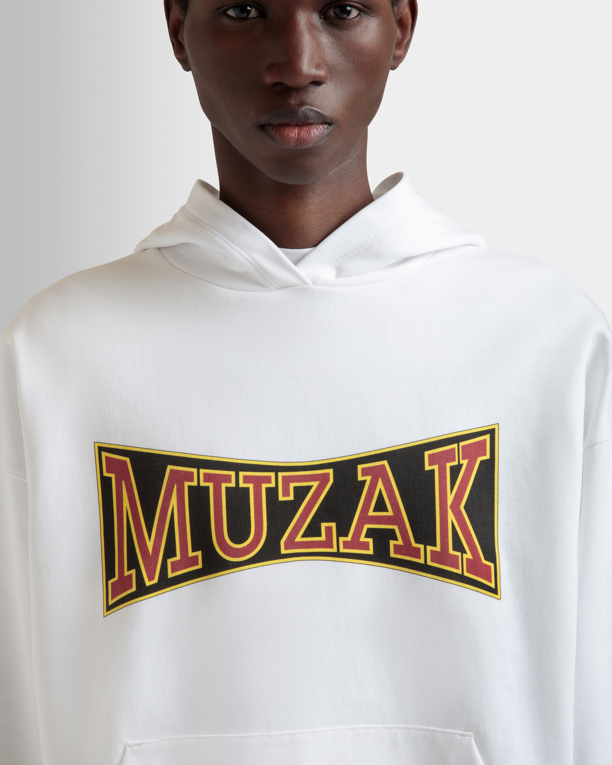 Sweat-Shirt À Capuche DJ Leo Mas X Bally En Coton Blanc Avec Imprimé Muzak - Homme - Bally - 03