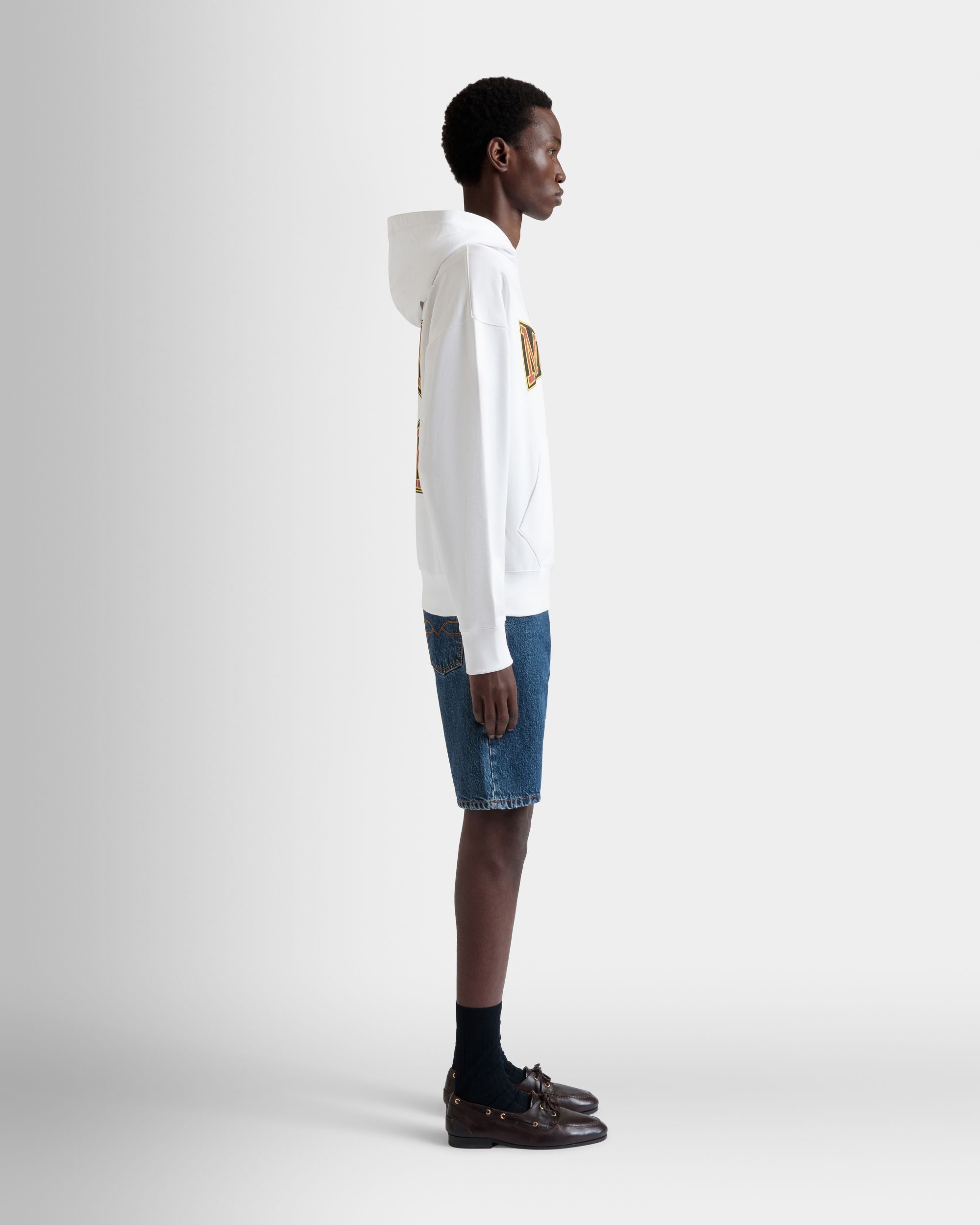 Sweat-Shirt À Capuche DJ Leo Mas X Bally En Coton Blanc Avec Imprimé Muzak - Homme - Bally - 05