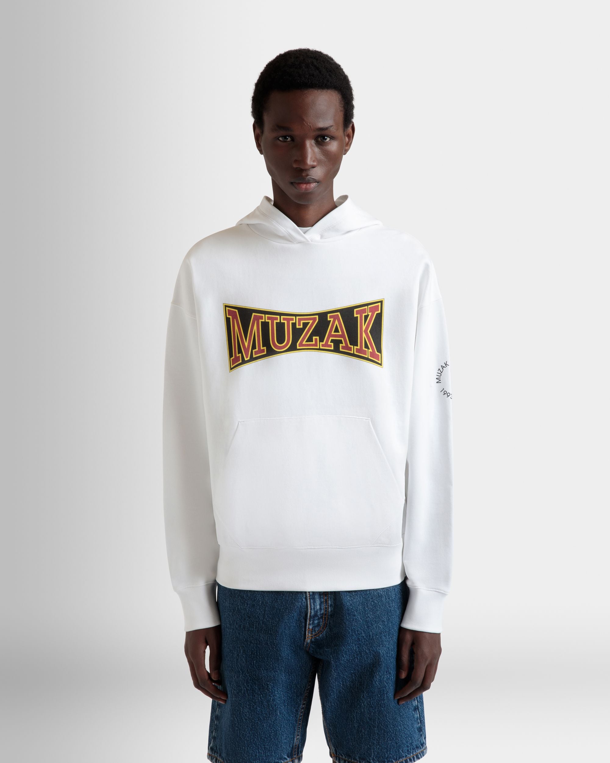 Sweat-Shirt À Capuche DJ Leo Mas X Bally En Coton Blanc Avec Imprimé Muzak - Homme - Bally - 08