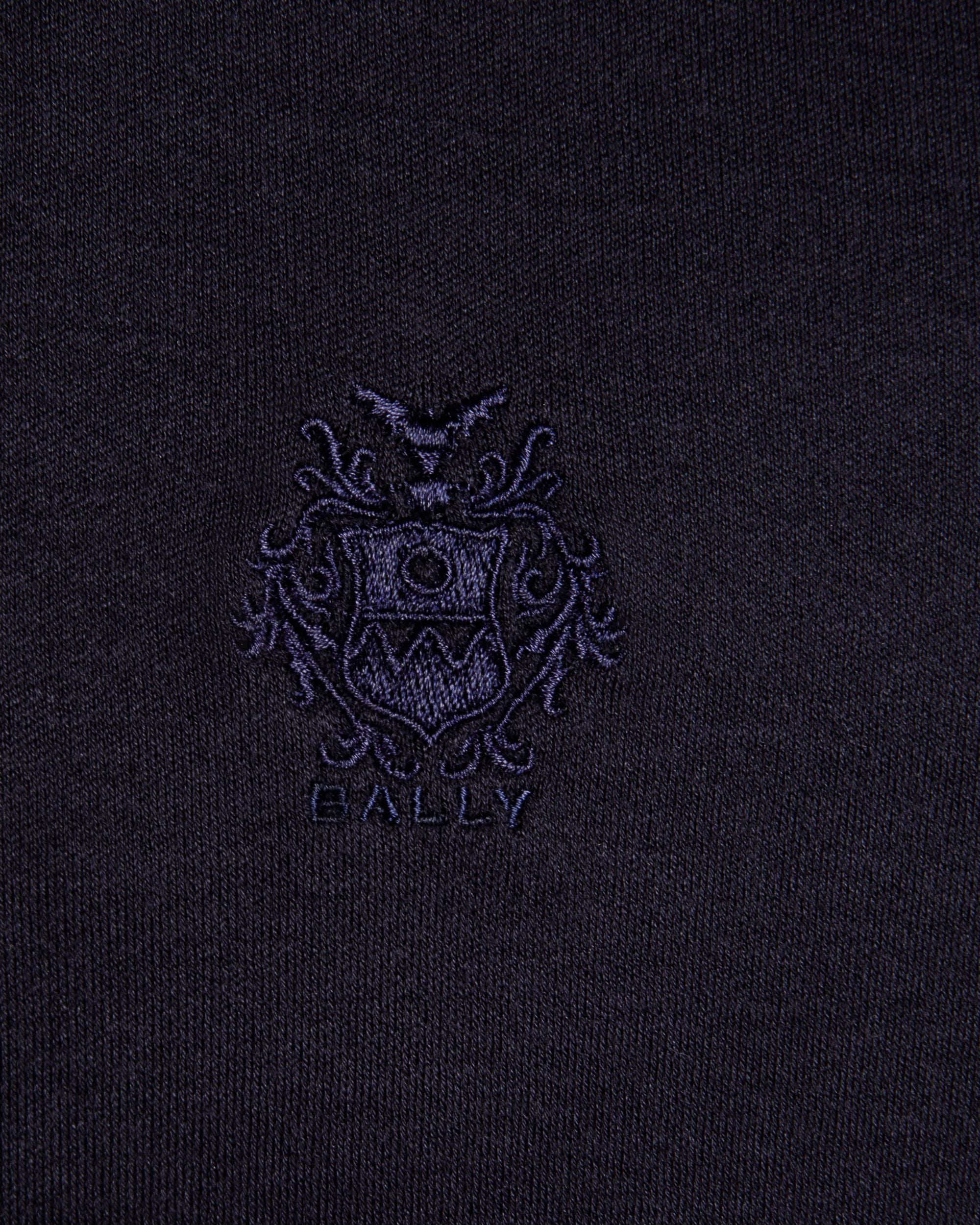 Polo À Manches Courtes En Mélange De Coton Et De Soie Navy Blue Orné D’un Logo Bally Crest - Homme - Bally - 04
