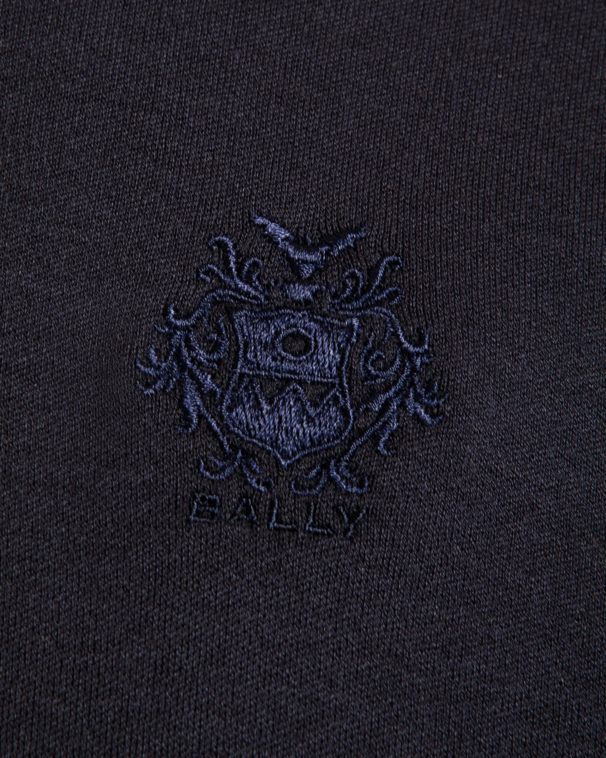 Polo À Manches Courtes En Mélange De Coton Et De Soie Navy Blue Orné D’un Logo Bally Crest - Homme - Bally - 05