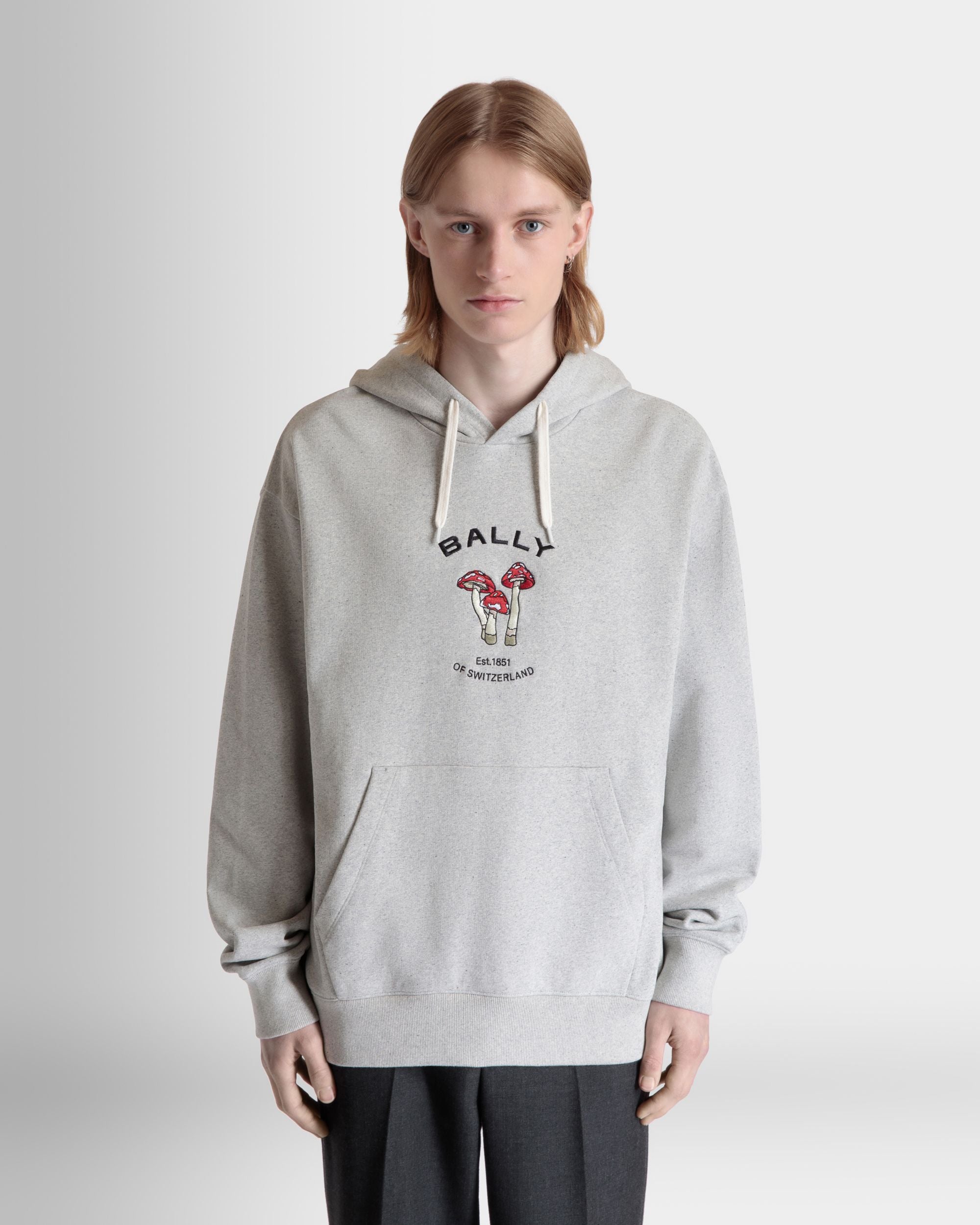 Sweat-Shirt À Capuche Avec Enchanting Mushrooms En Coton Gris Chiné - Homme - Bally - 08