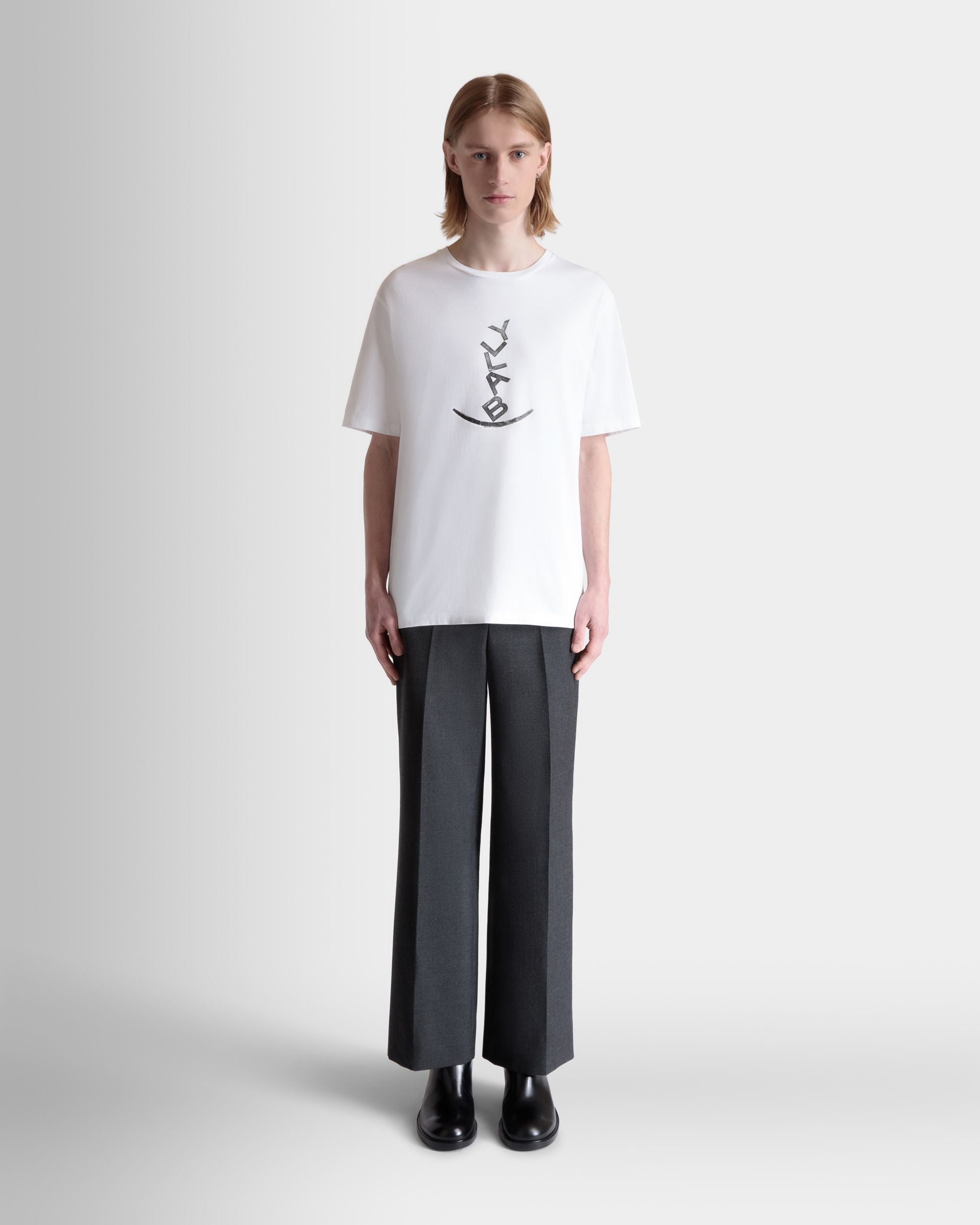T-Shirt Avec Graphisme Beni Bischof Rocking Bally En Coton Blanc - Homme - Bally - 02