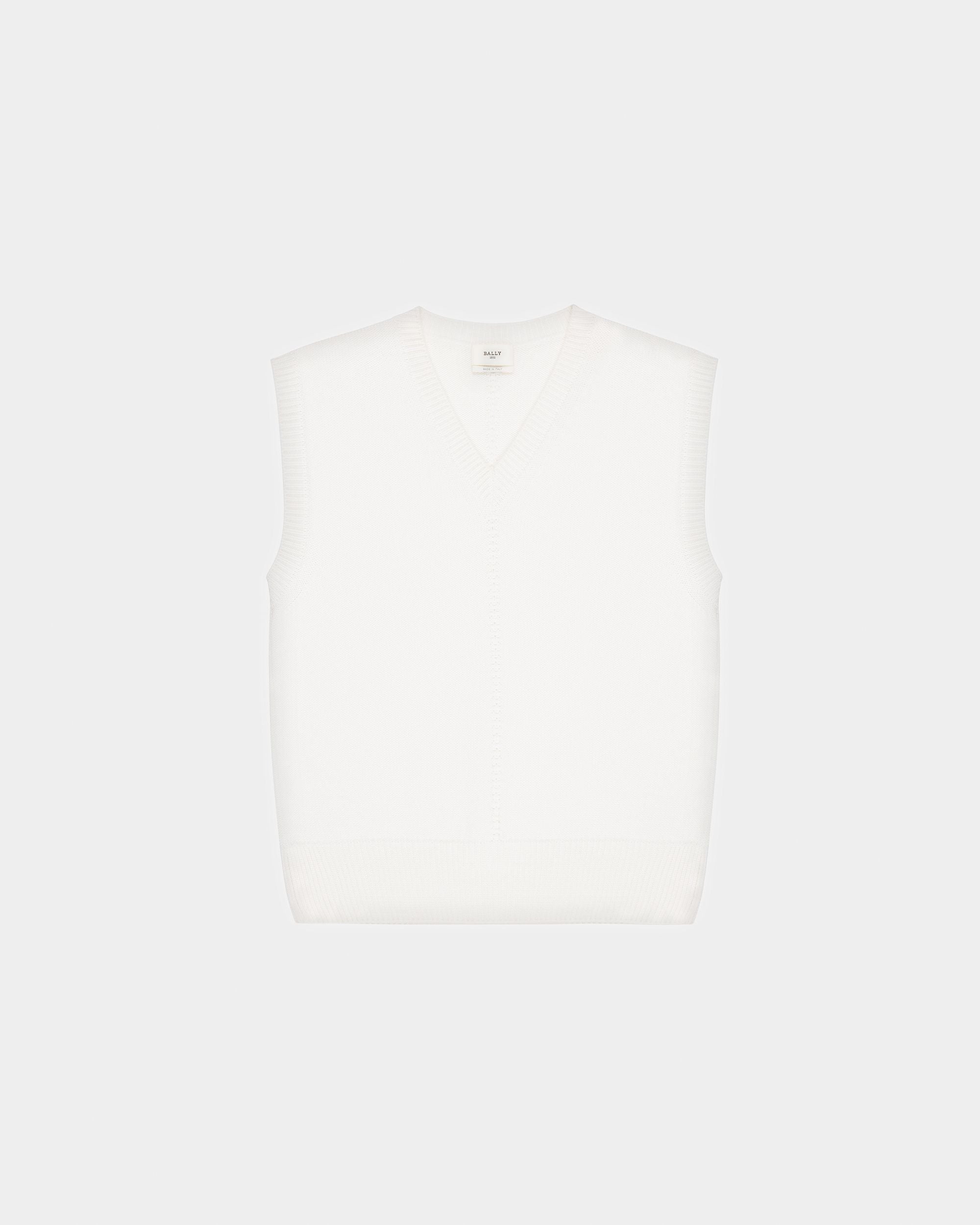 Pull Col En V En Laine Ivoire - Homme - Bally - 05