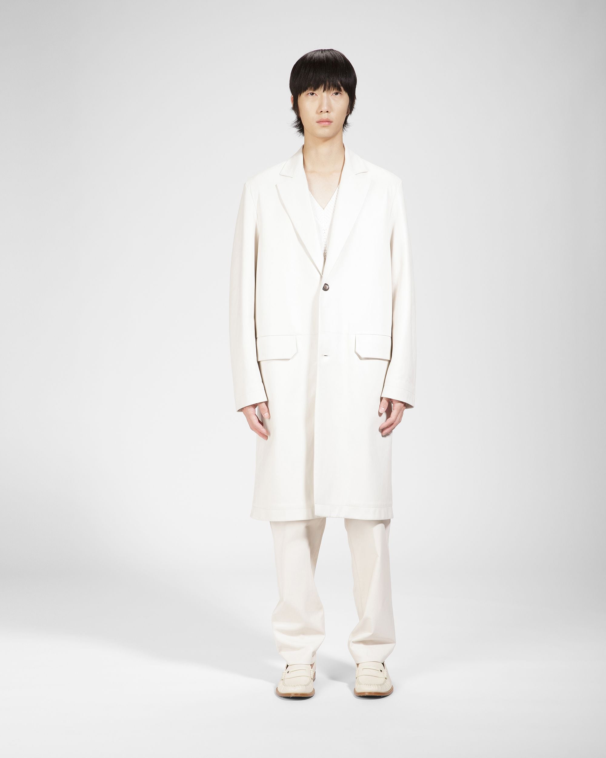 Pull Col En V En Laine Ivoire - Homme - Bally - 06